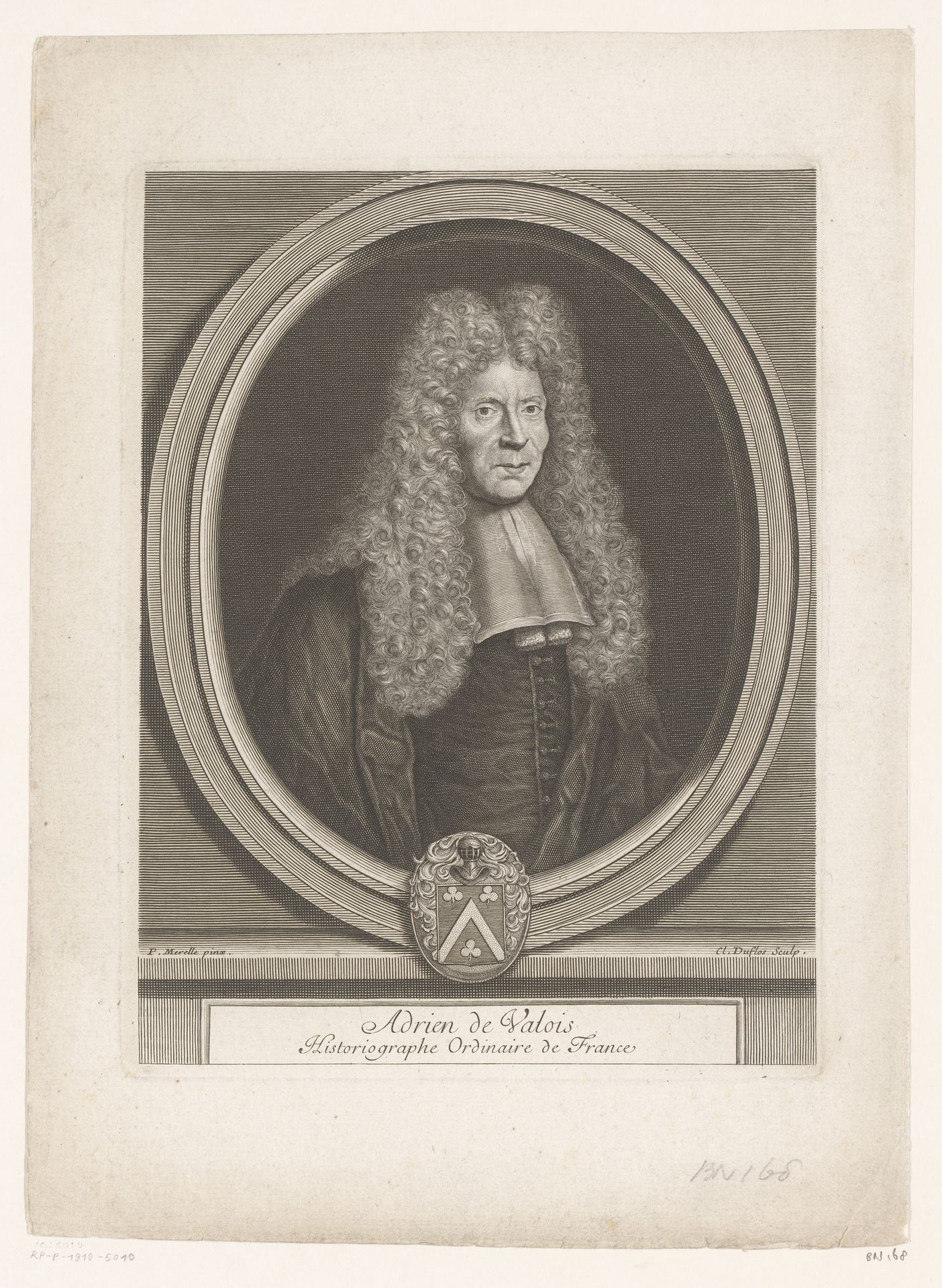 Portret van Adrien de Valois by Claude Duflos
