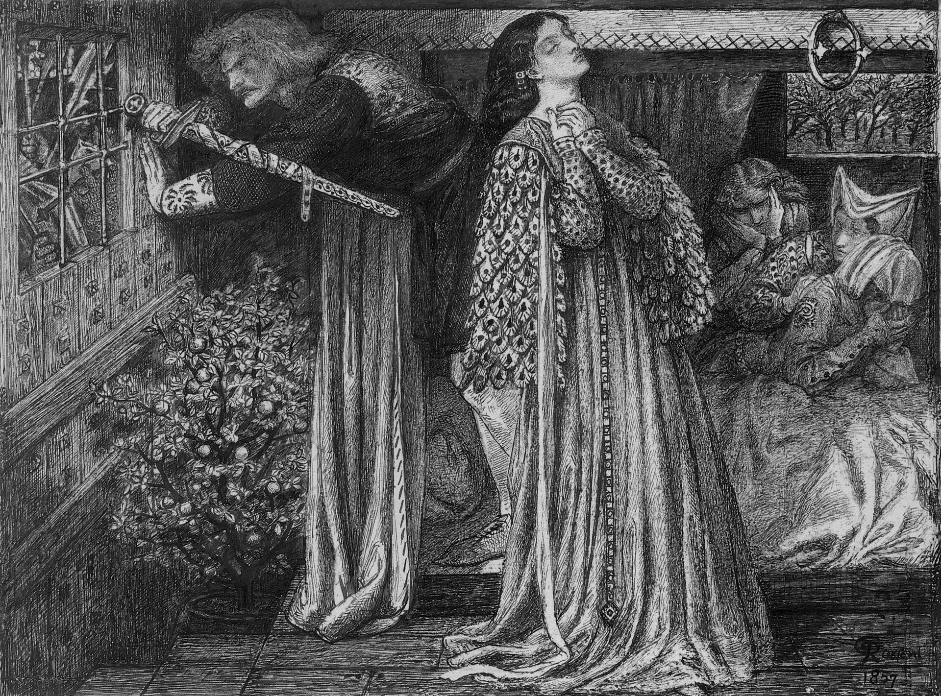 Sir Launcelot in the Queen`s Chamber by Dante Gabriel Rossetti