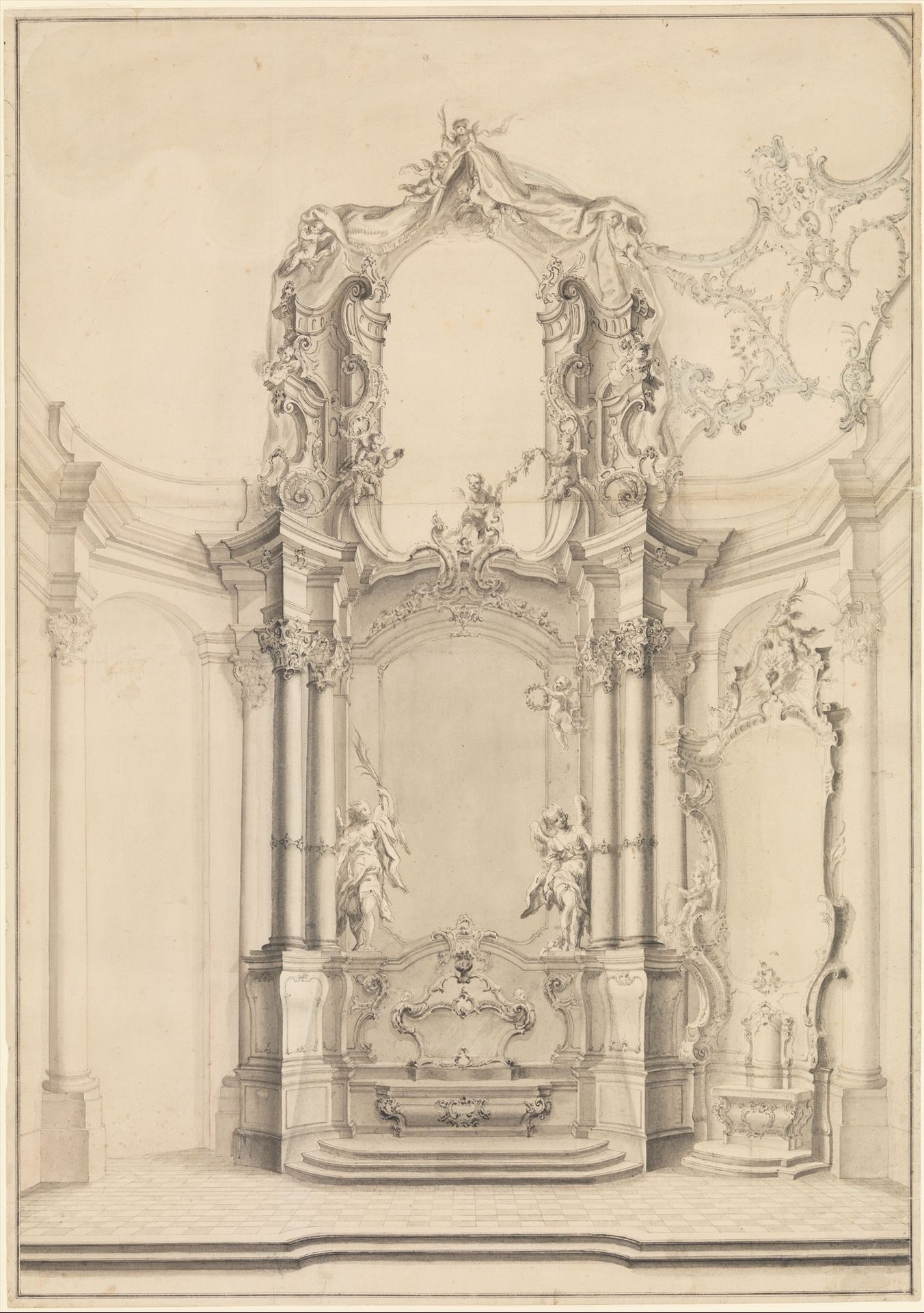 Design for the Transeptal Altars in the Klosterkirche Zwiefalten by Johann Michael Feichtmayr