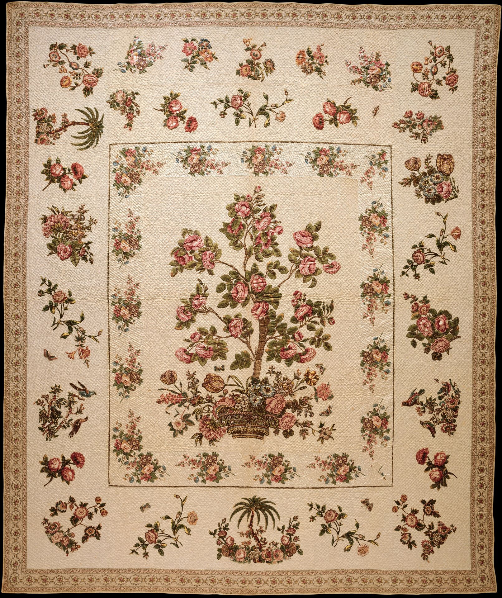 Chintz appliquéd quilt by Mary Malvina Cook Taft