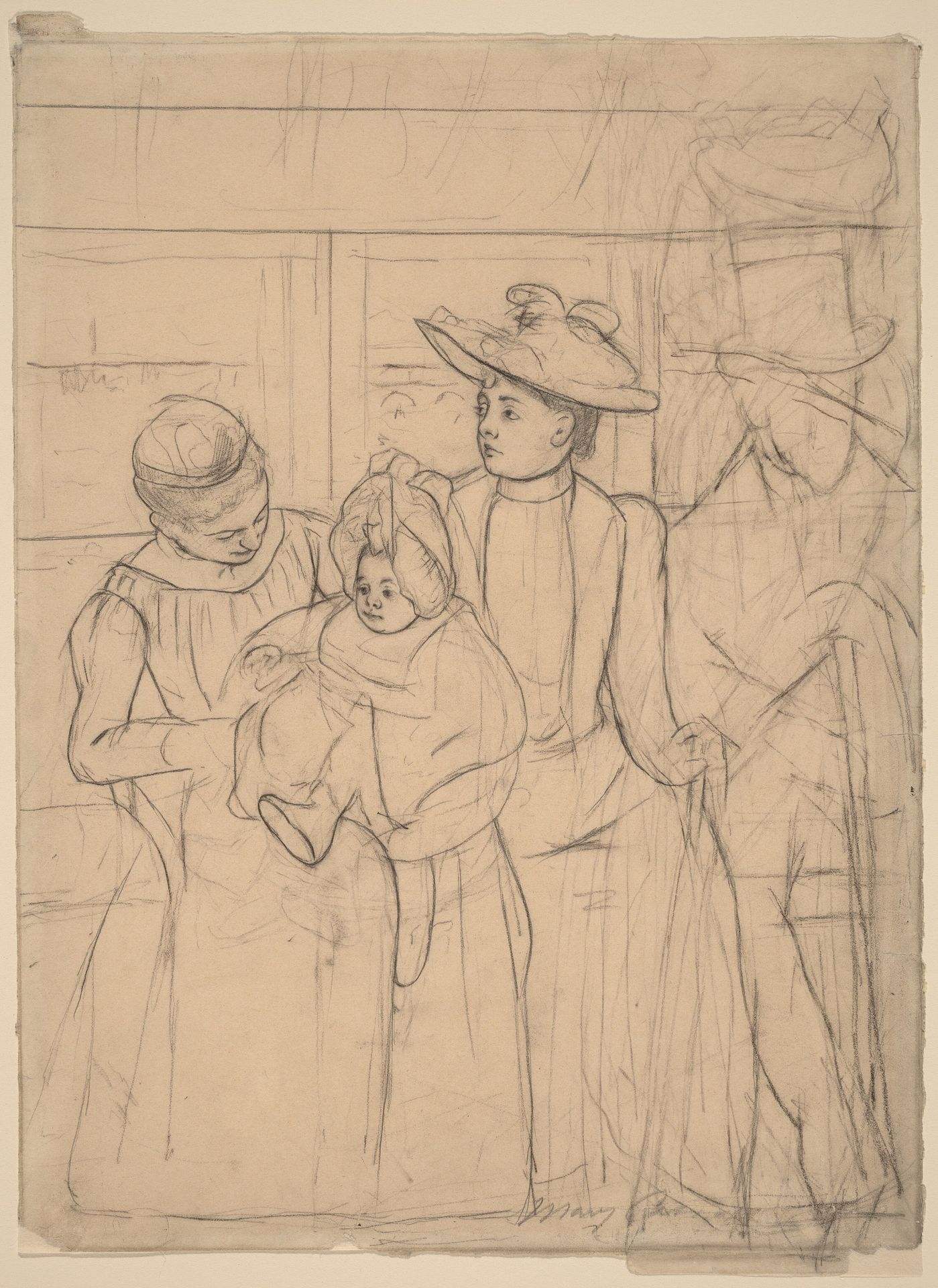 In the Omnibus [recto] by Mary Cassatt