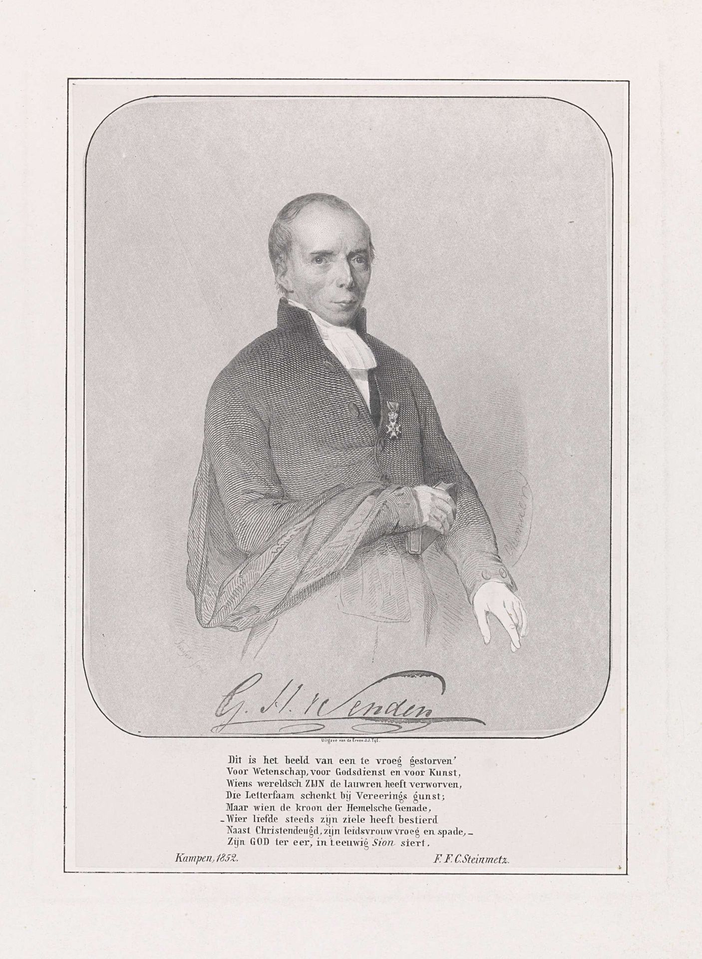 Portret van Gerhard Heinrich van Senden by Johann Wilhelm (I) Kaiser