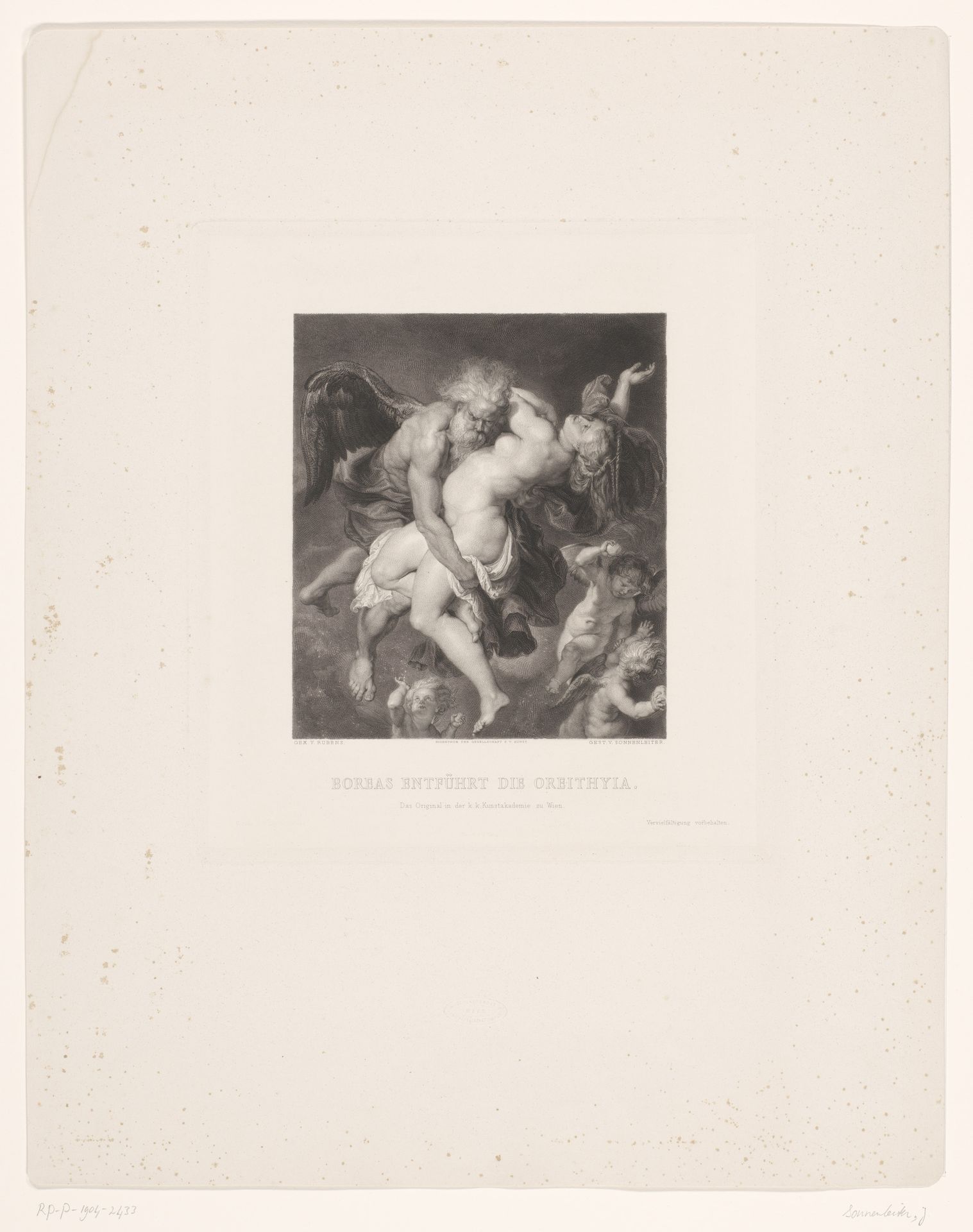 Boreas en Oreithyia by Johannes Sonnenleiter