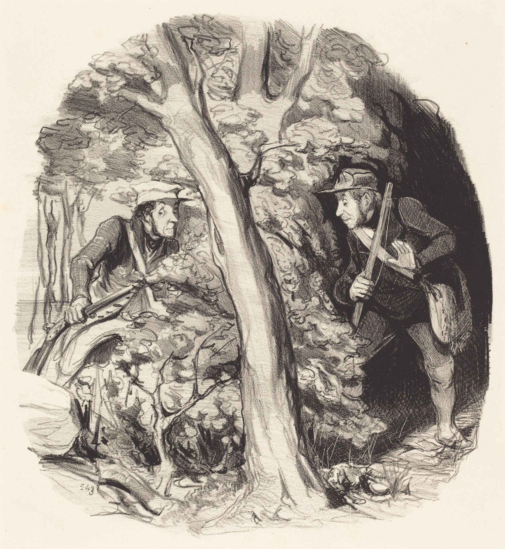 La Rencontre sous bois by Honoré Daumier