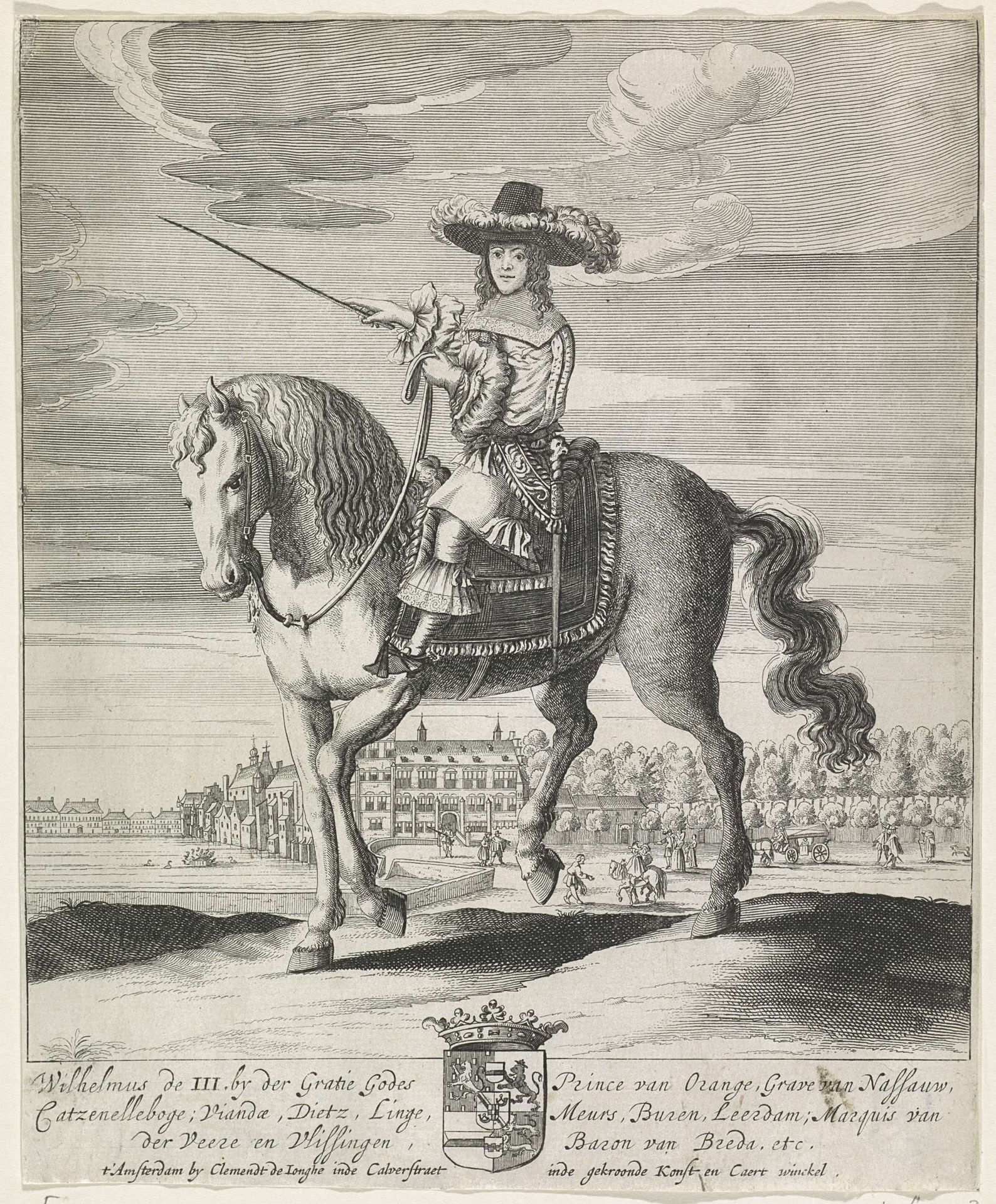 Ruiterportret van Willem III, prins van Oranje by Anonymous
