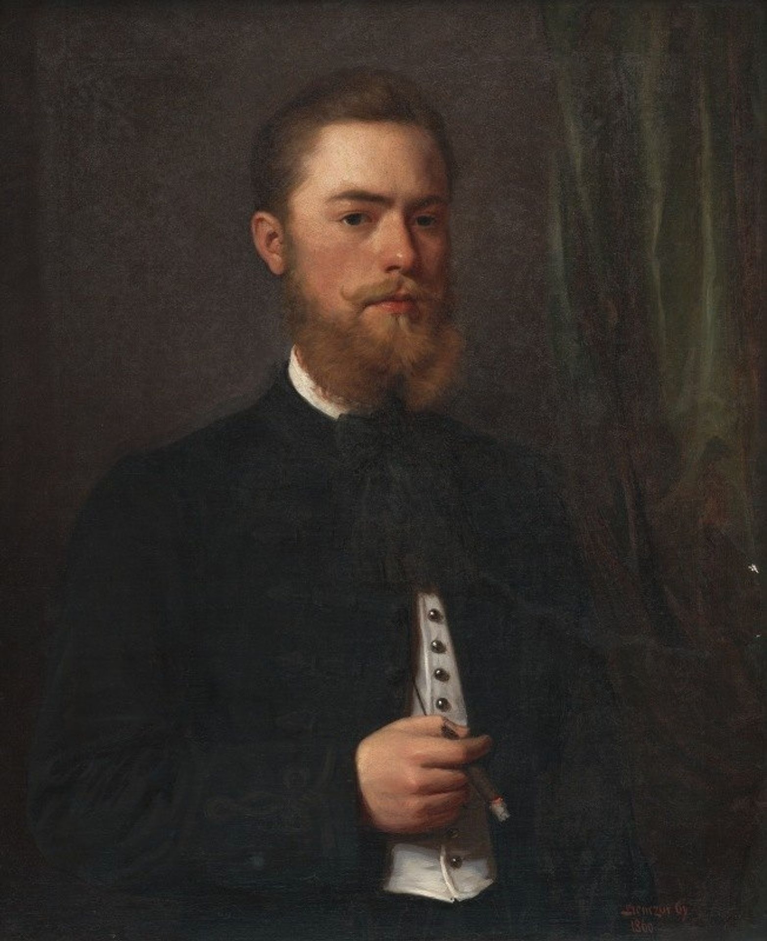 Portrait of a young man. Law student Gejza Bencúr by Gyula Benczúr