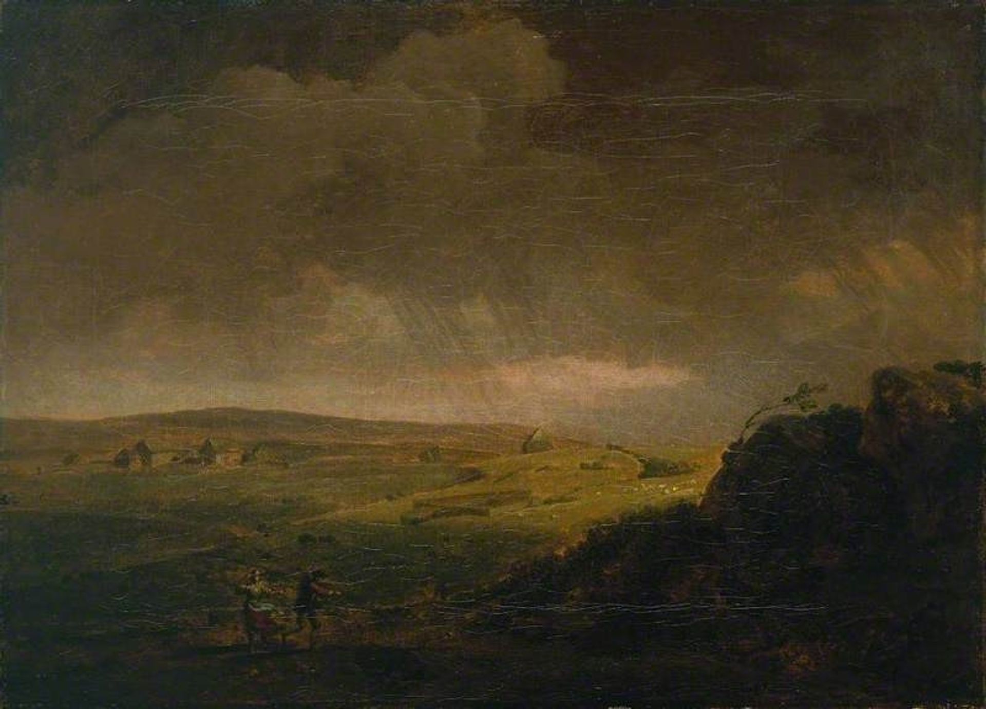 Moorland Landscape with Rainstorm by George Lambert