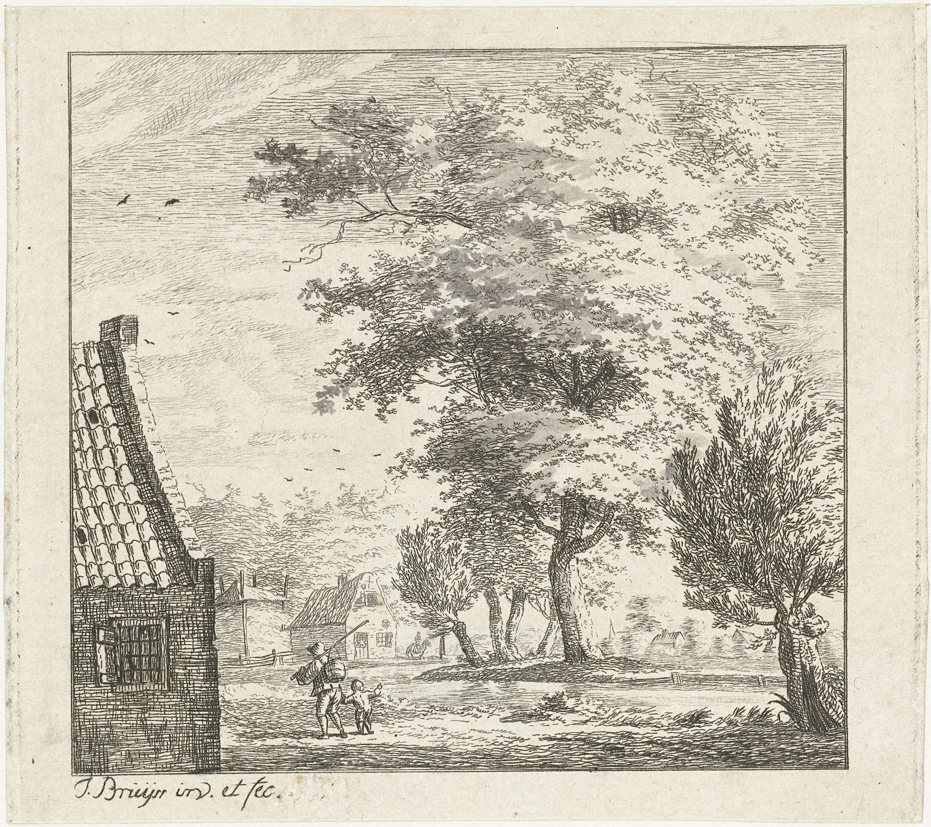 Dorpsgezicht by Johanna de Bruyn