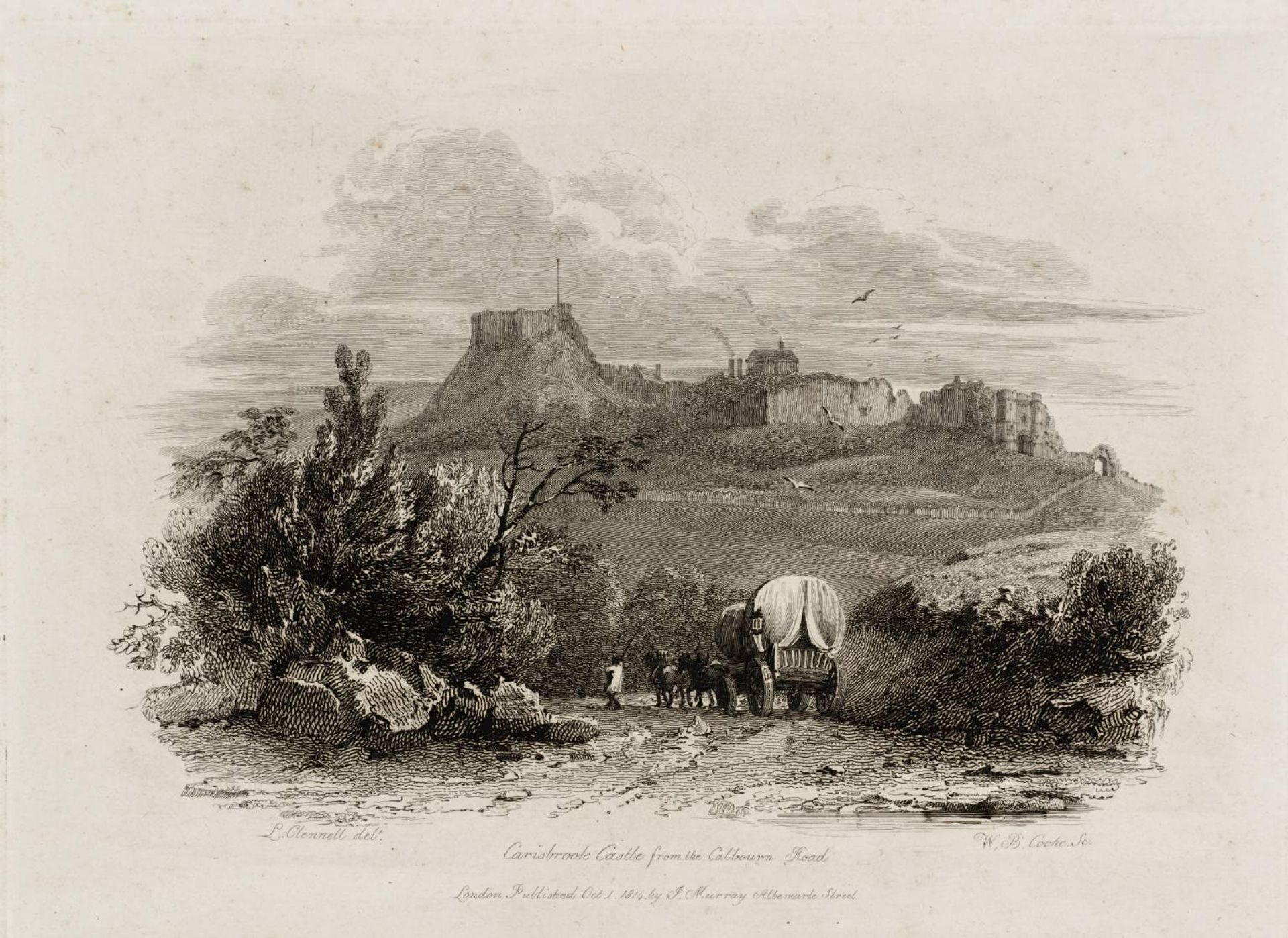 Carisbrook Castle from the Calbourn Road by  Luke Clennell