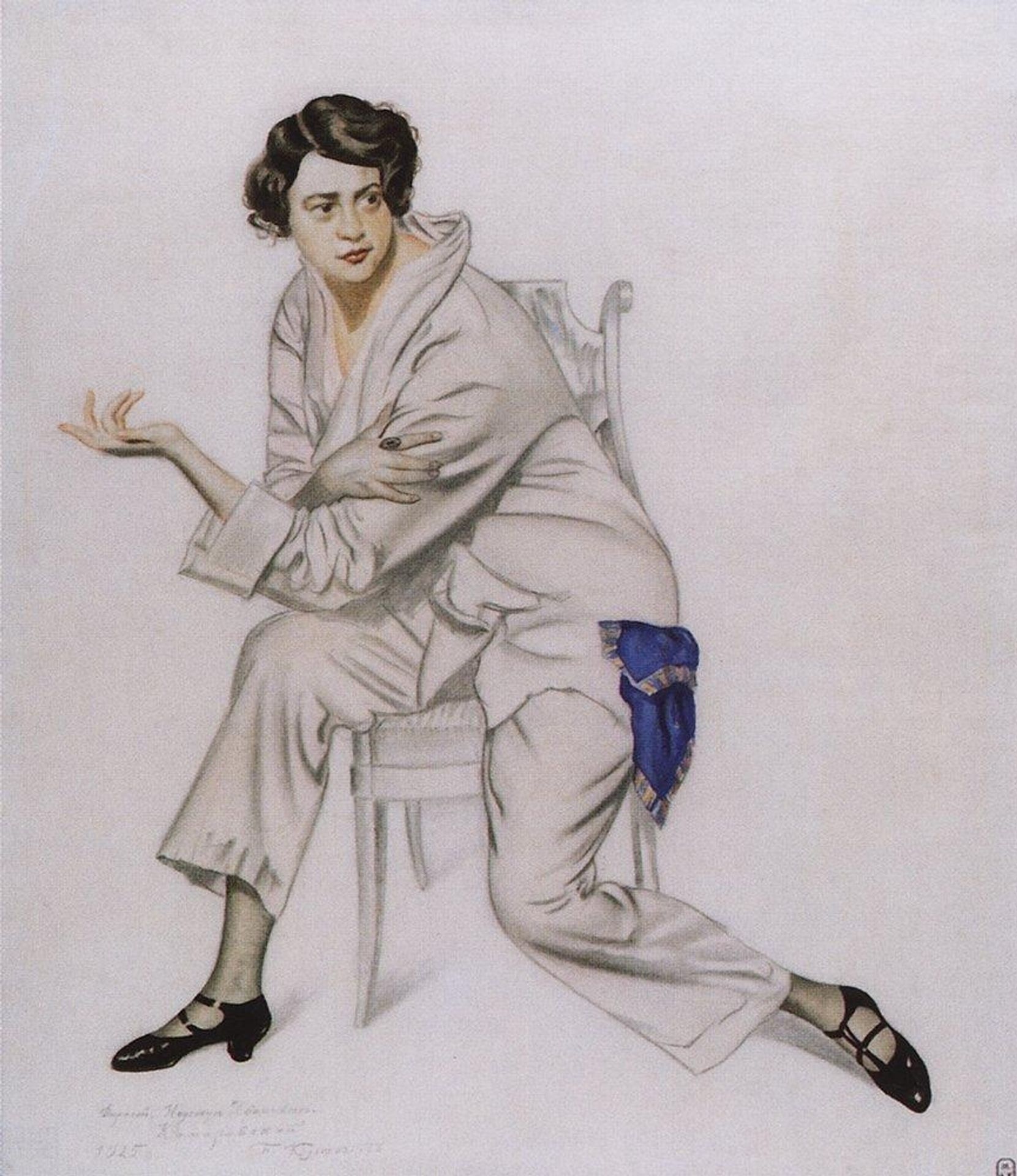 Portrait of the artist Nadezhda Komarovskaya by Boris Kustodiev