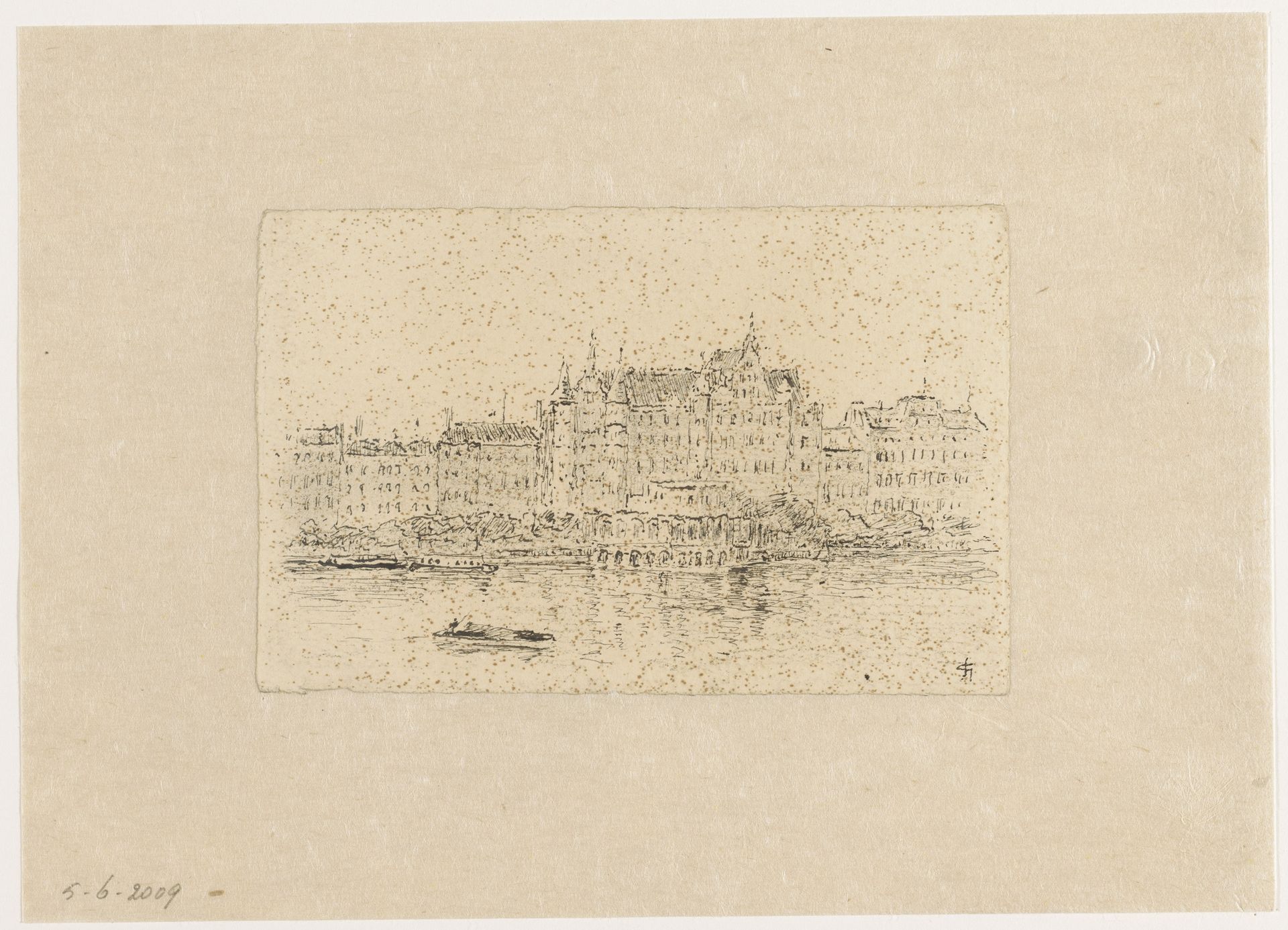 Gezicht op Hamburg, oude huizen aan de Alster by Carel Nicolaas Storm van 's-Gravesande