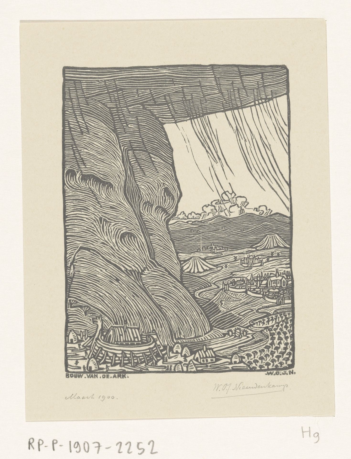 Bouw van de ark van Noach by Wijnand Otto Jan Nieuwenkamp