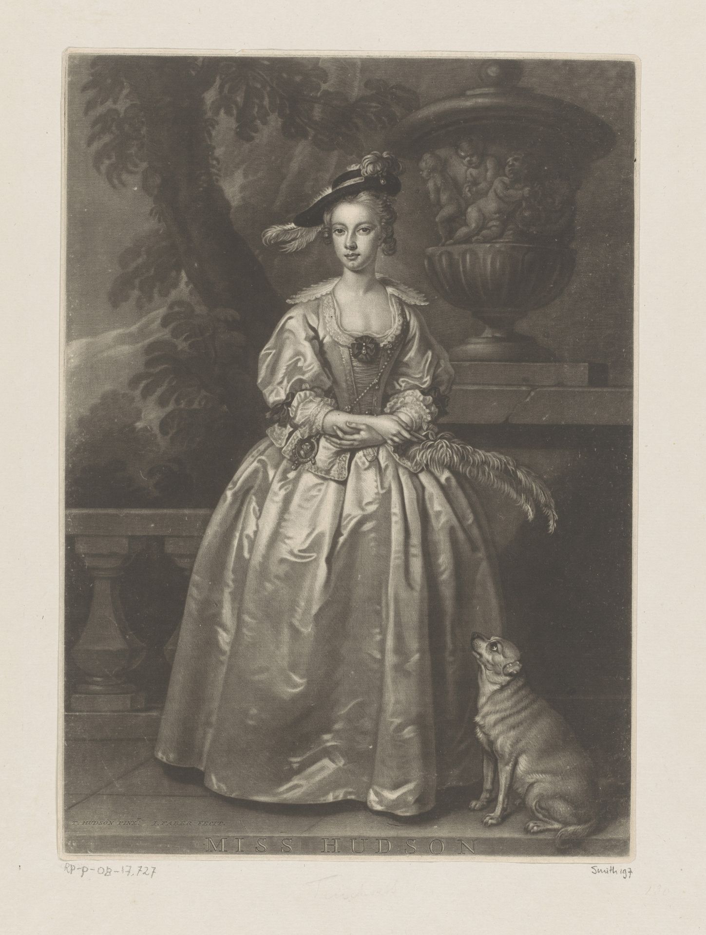 Portret van de dochter van Thomas Hudson by John (II) Faber