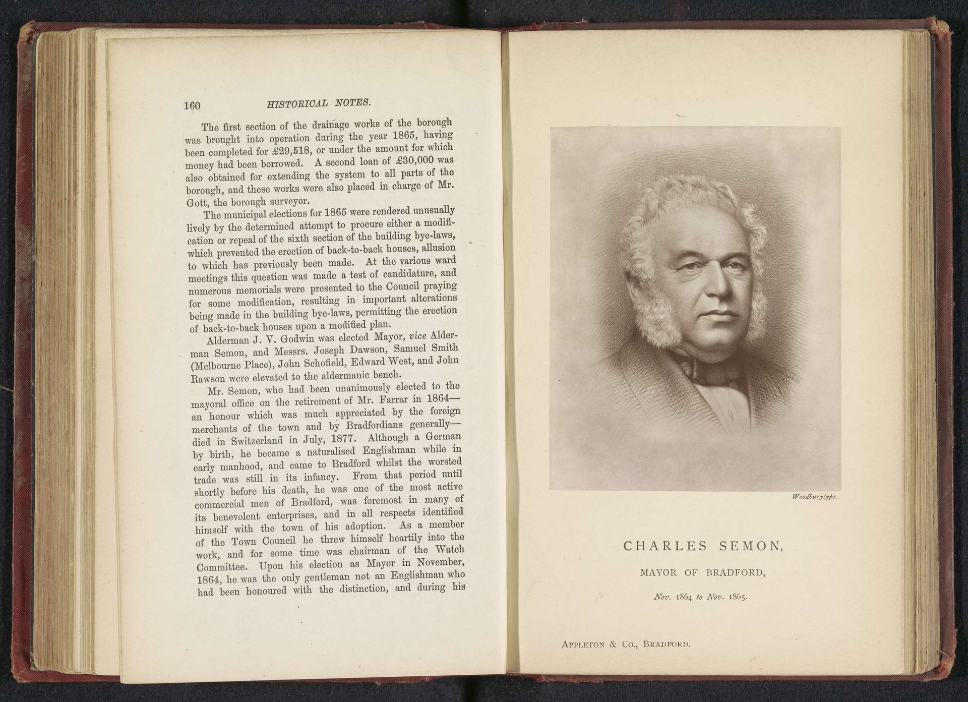 Fotoreproductie van een tekening, voorstellende een portret van Charles Semon by Appleton & Co.