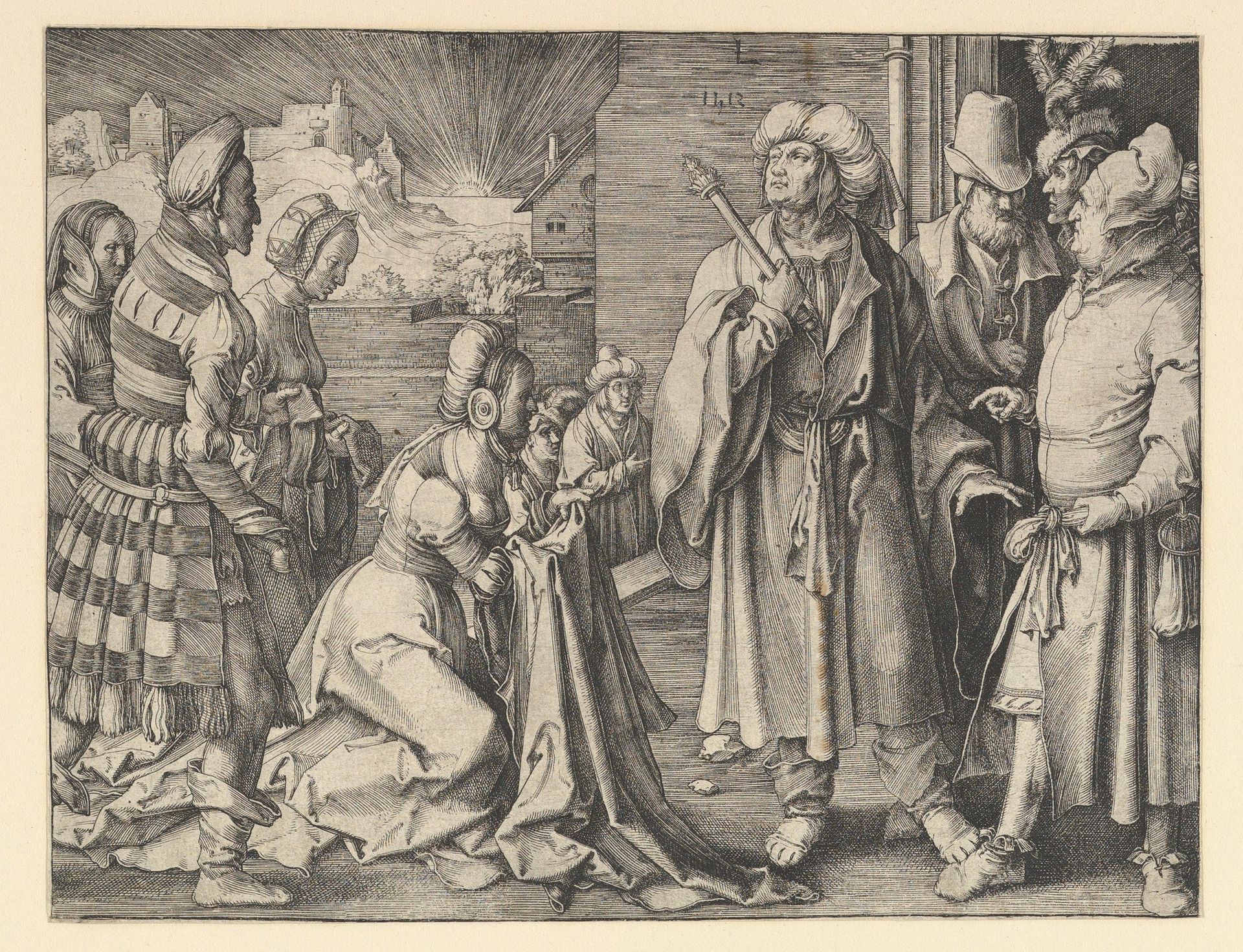 Potiphar's Wife Acuses Joseph by Lucas van Leyden