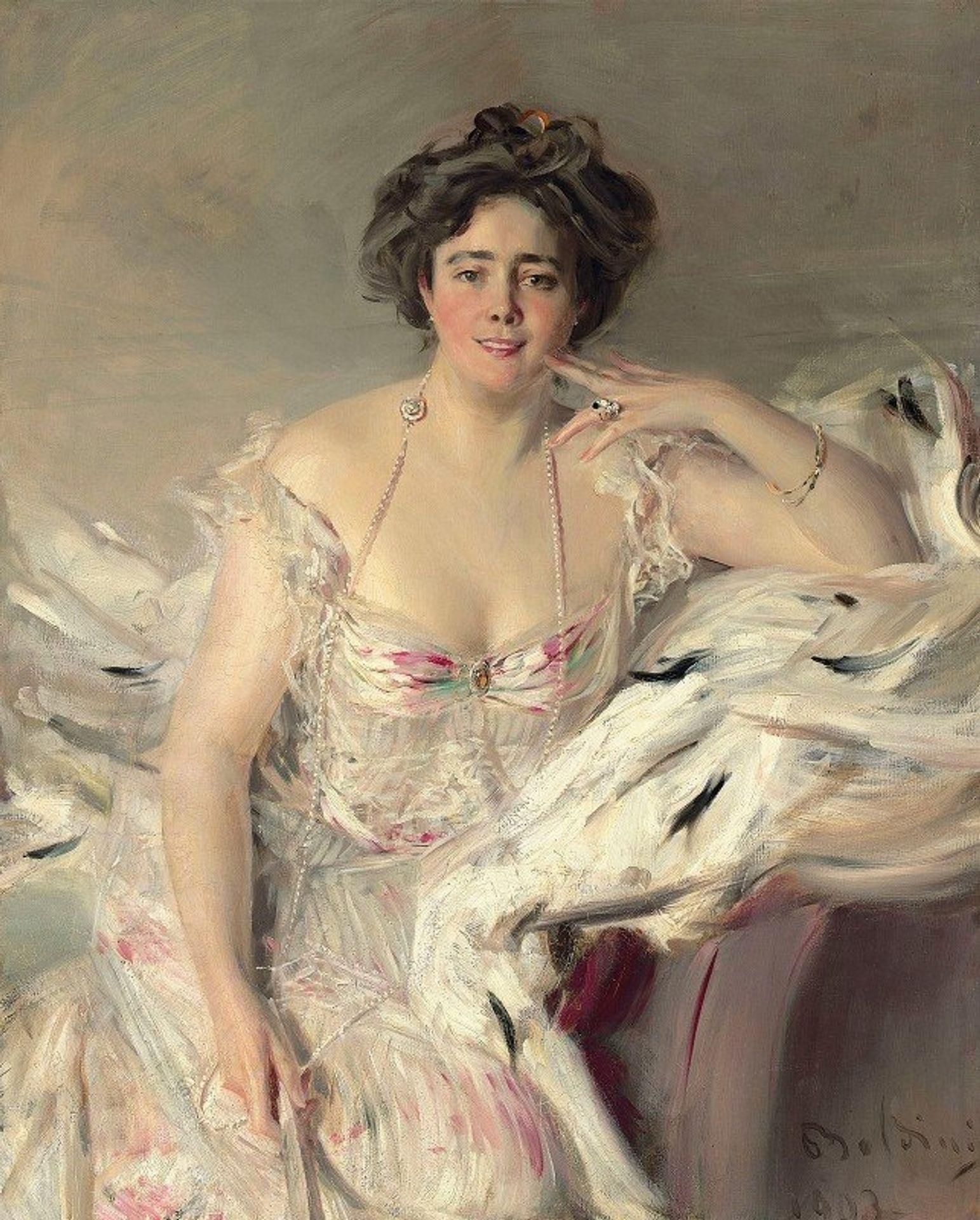 Portrait of Lady Nanne Schrader, née Wiborg by Giovanni Boldini