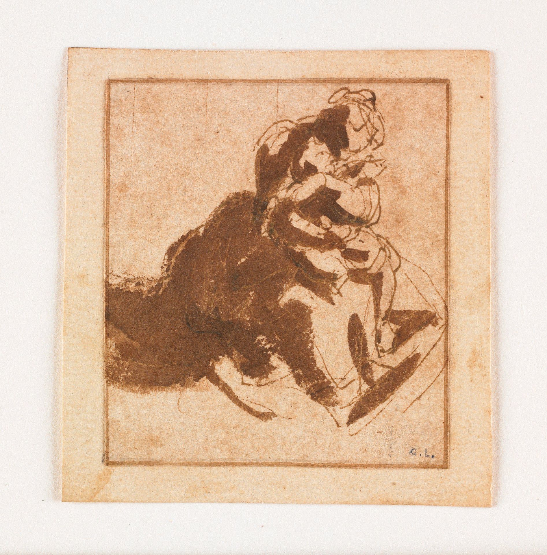 Study of a Woman Holding a Child by Francesco Allegrini