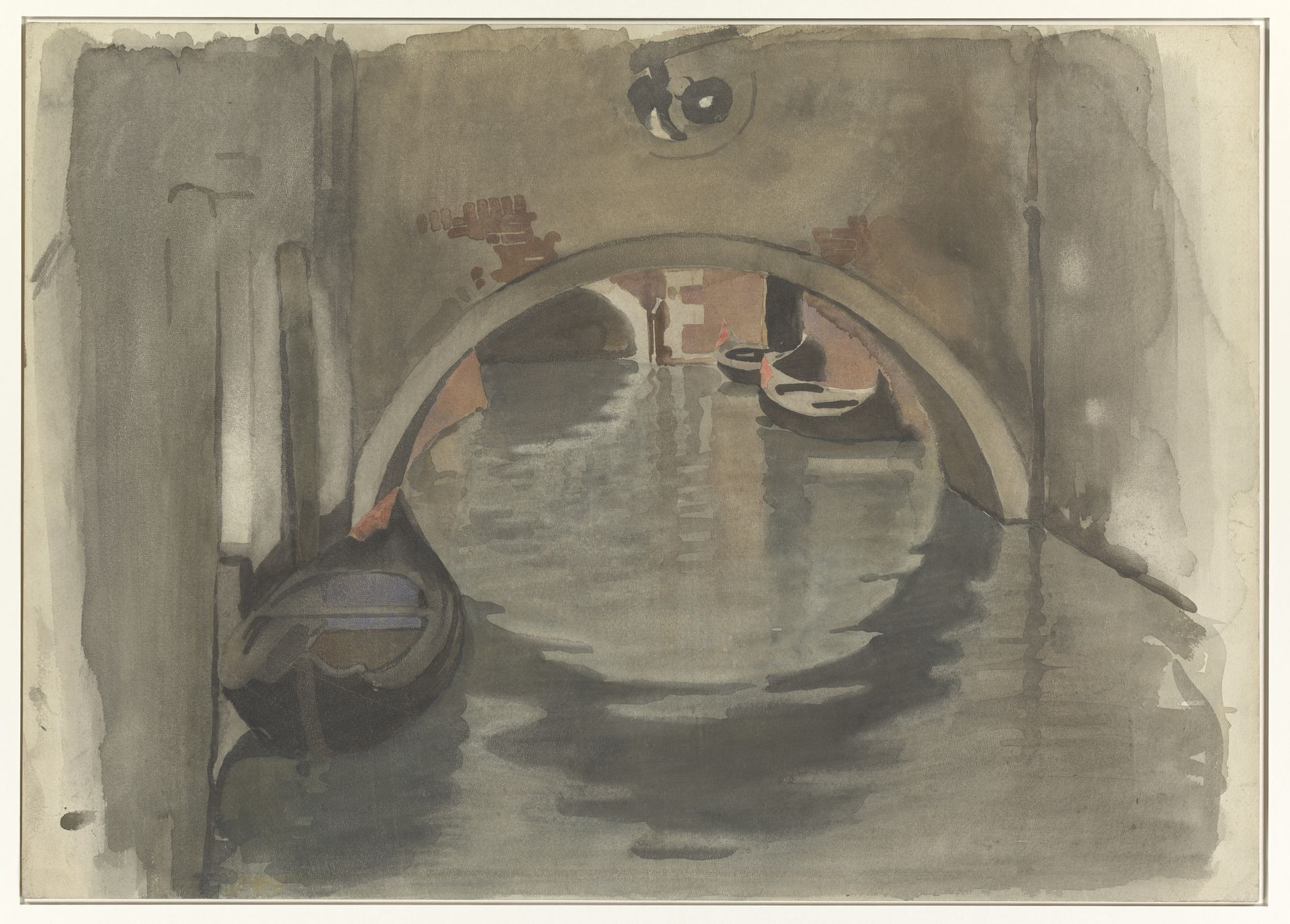 Gezicht onder een boogbrug te Venetië by Willem Witsen