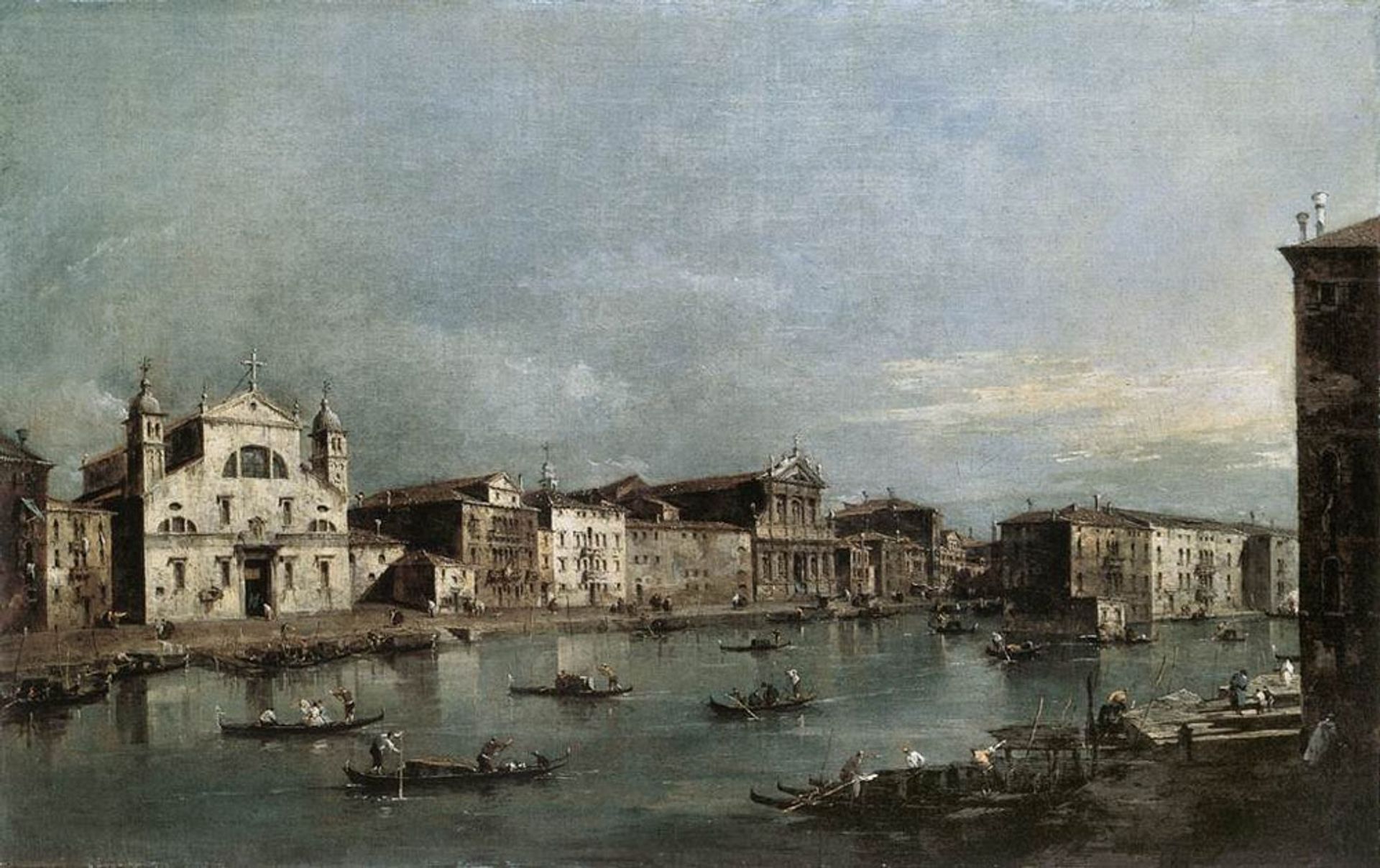 The Grand Canal with Santa Lucia and the Scalzi by Francesco Guardi