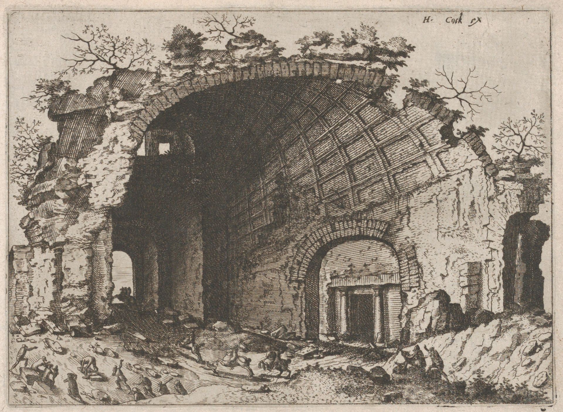 Barrel Vault with Coffering from the series Roman Ruins and Buildings by Johannes van Doetecum I