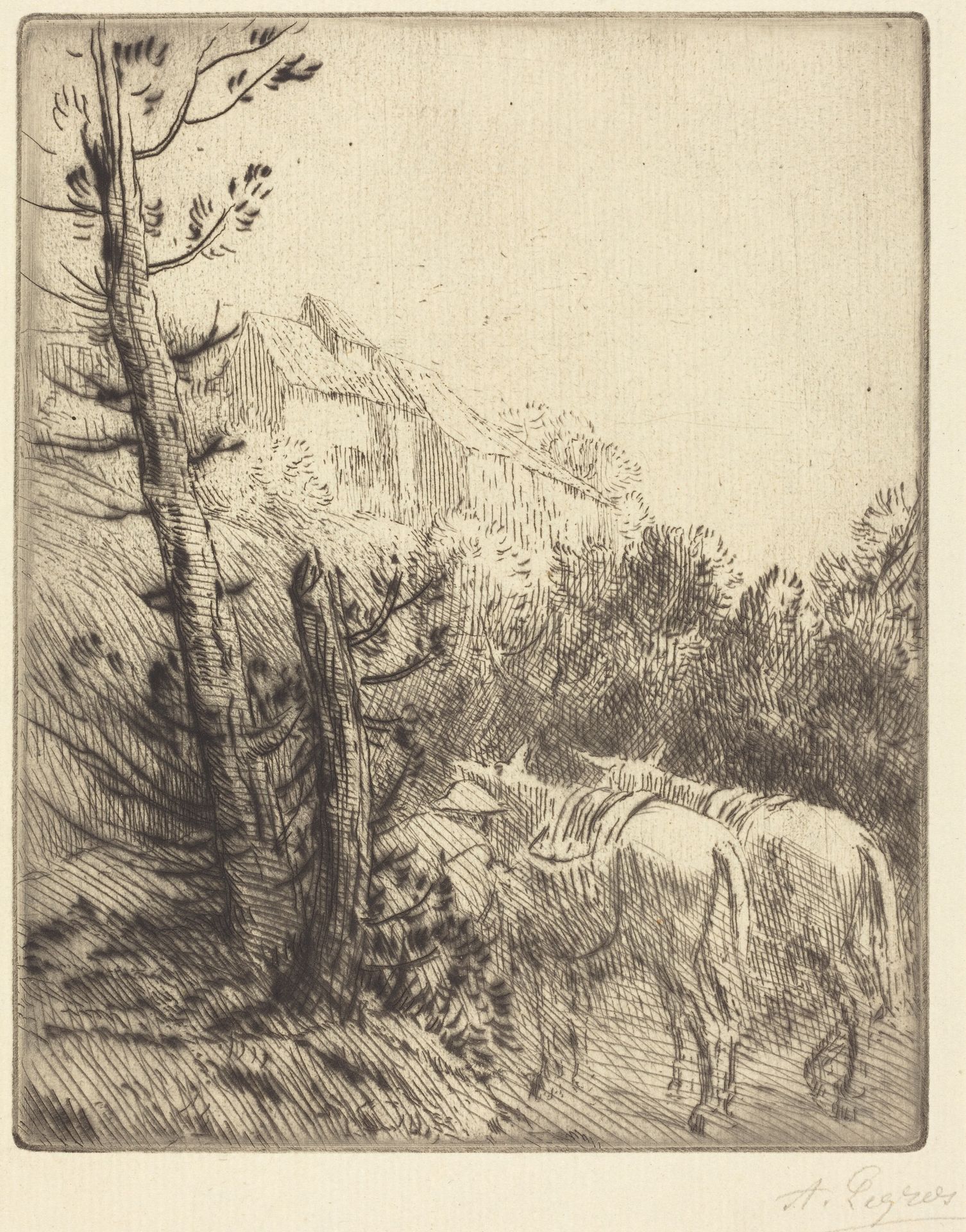 Farm on the Hillside (La ferme sur le coteau) by Alphonse Legros