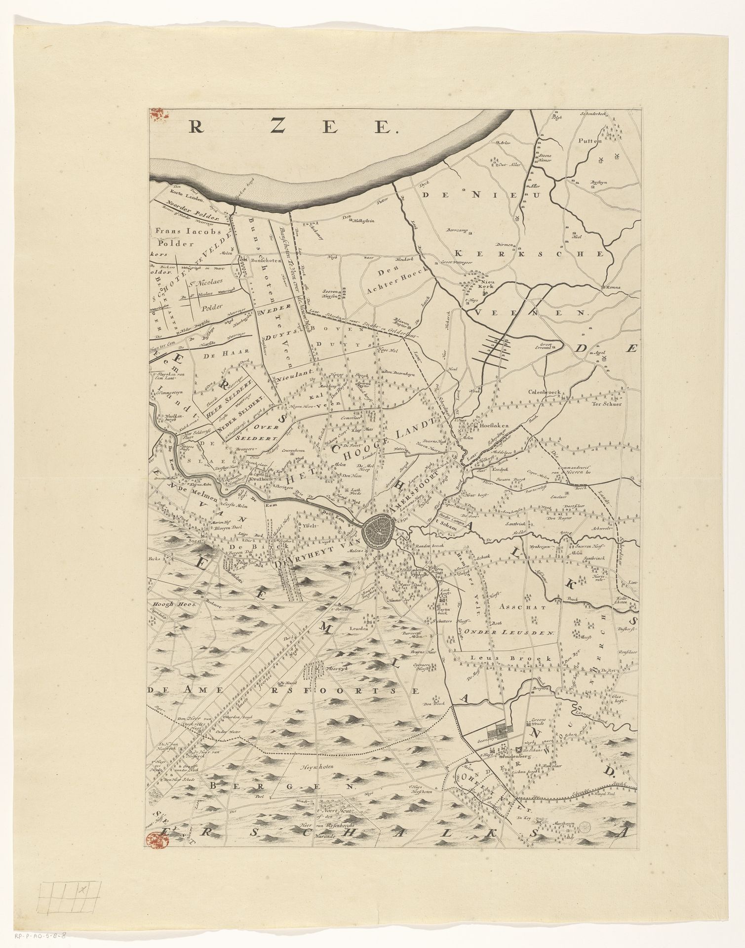 Kaart van de provincie Utrecht (vierde deel van boven) by Thomas Doesburgh