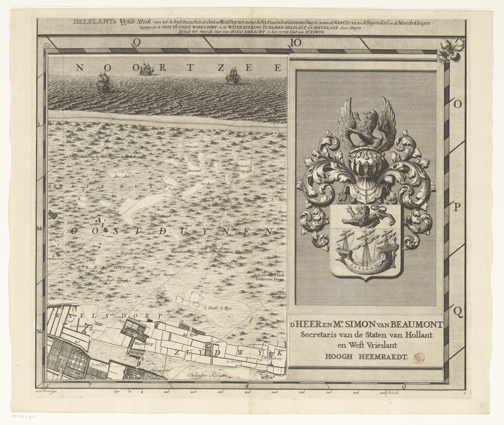 Kaart van het Hoogheemraadschap van Delfland (vijfde deel) by Luggert van Anse