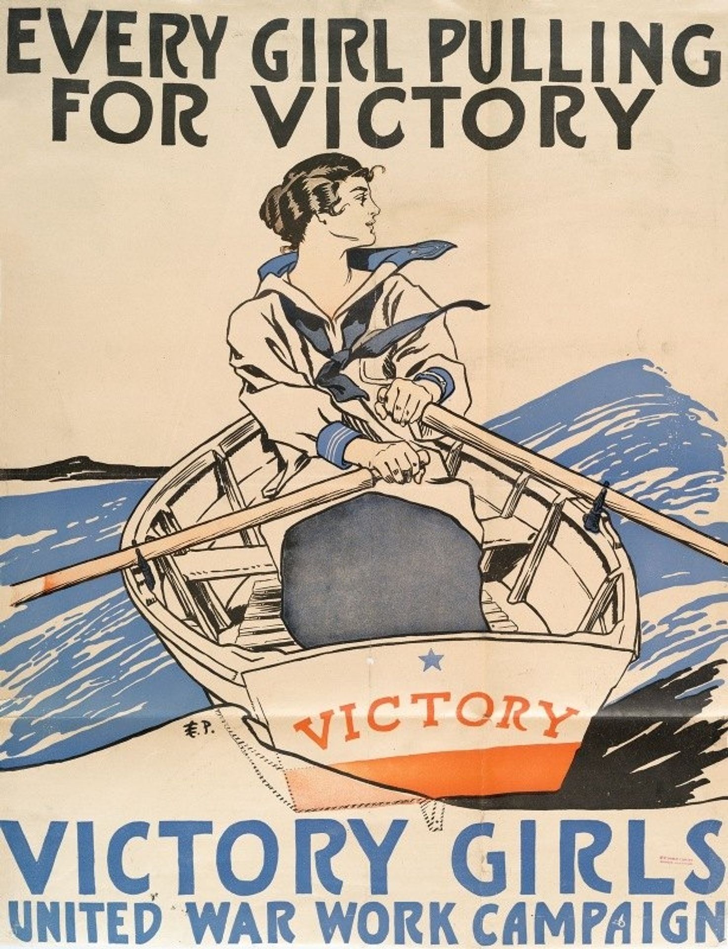 Every Girl Pulling for Victory, Victory Girls United War Work Campaign by Edward Penfield