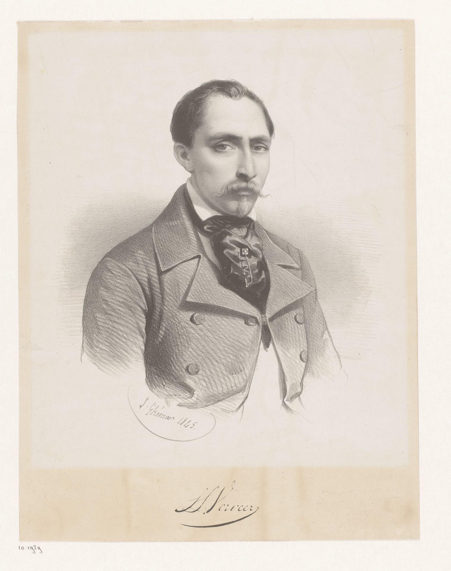 Portret van Salomon Leonardus Verveer by Louis Ghémar