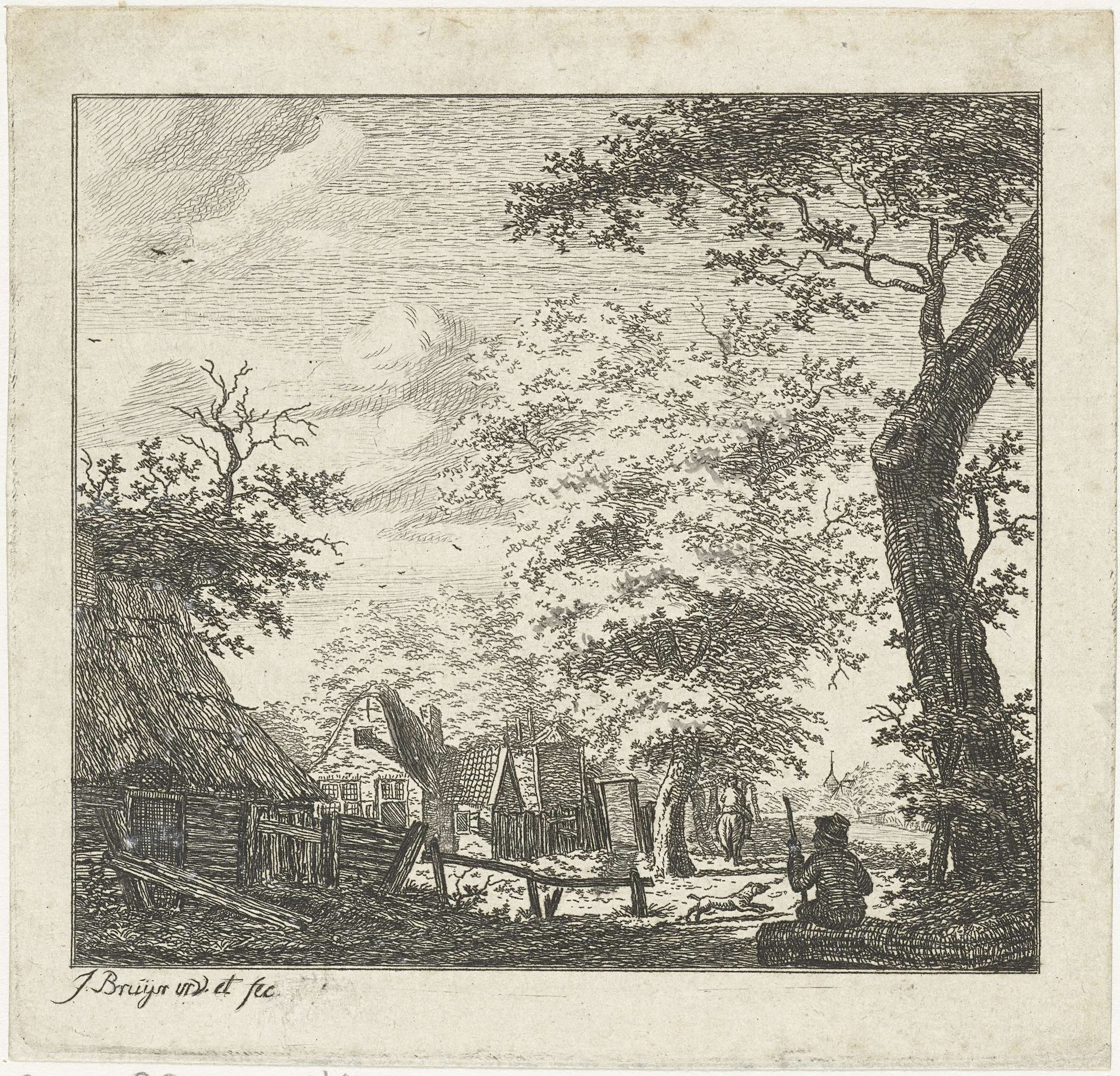 Dorpsgezicht by Johanna de Bruyn
