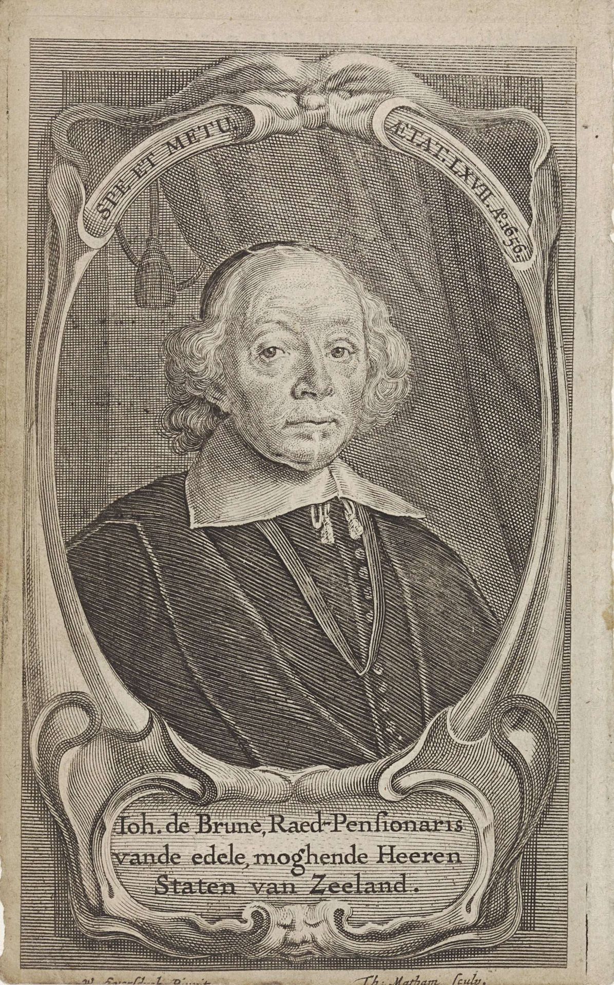 Portret Johan de Brune by Theodor Matham