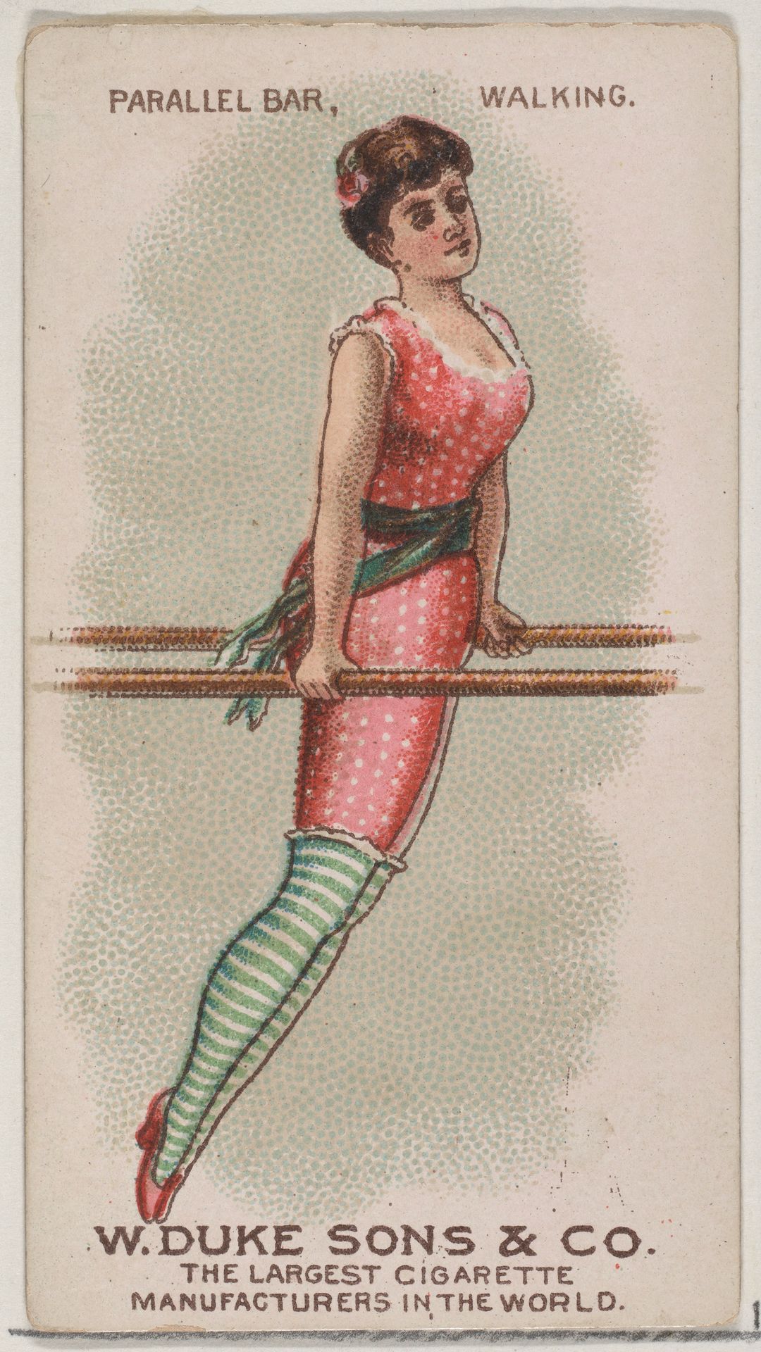 Parallel Bar, Walking, from the Gymnastic Exercises series (N77) for Duke brand cigarettes by W. Duke, Sons & Co.