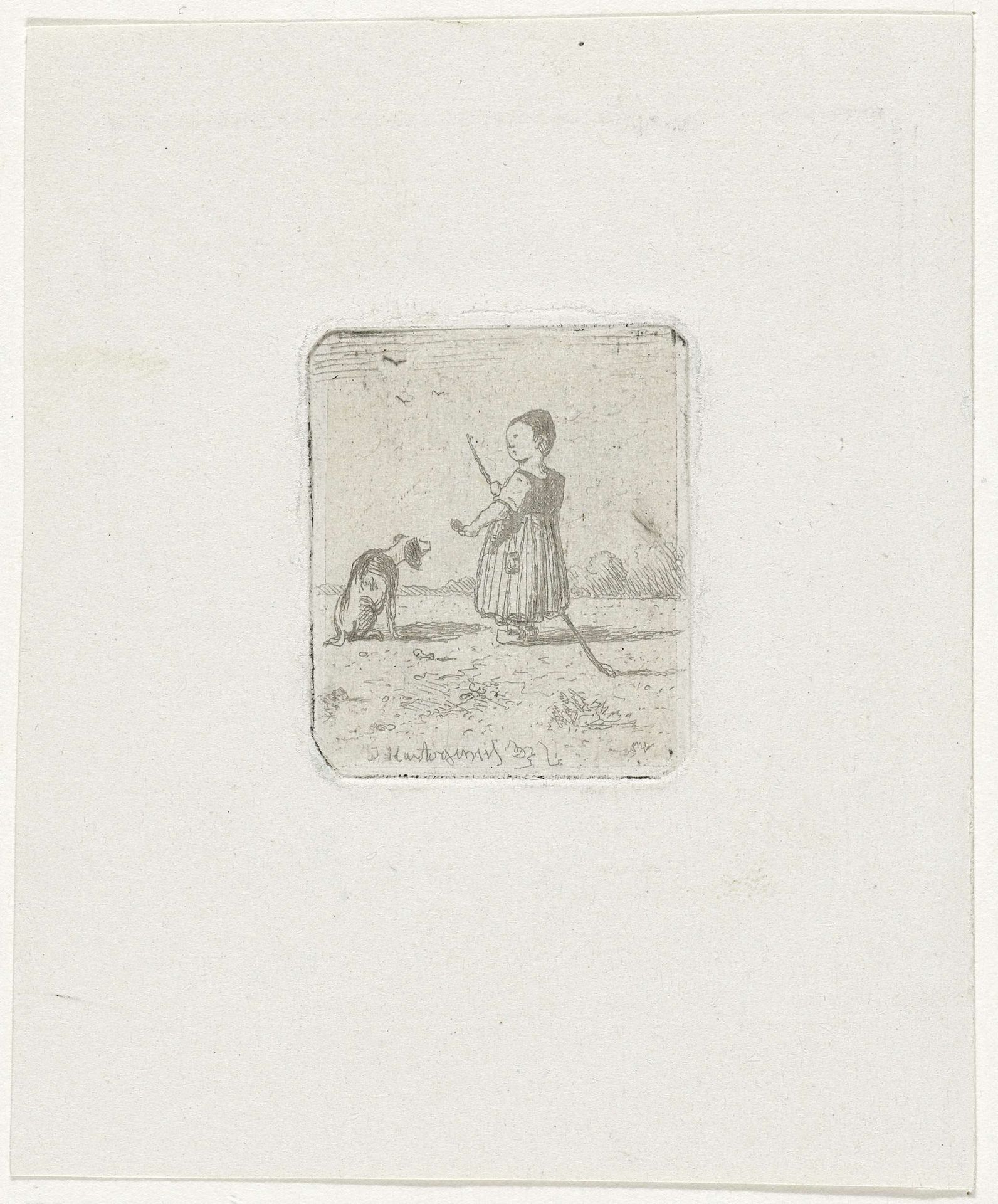 Kind met een hond by Joseph Hartogensis