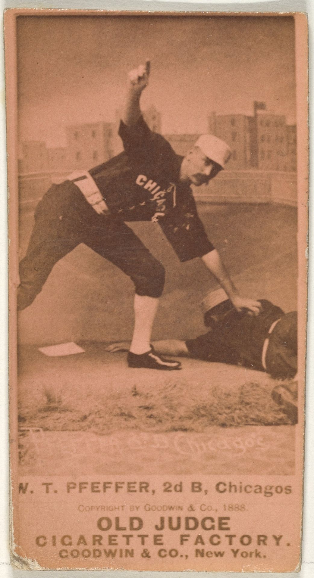 Fred "Dandelion" Pfeffer, 2nd Base, Chicago, from the Old Judge series (N172) for Old Judge Cigarettes by Goodwin & Company