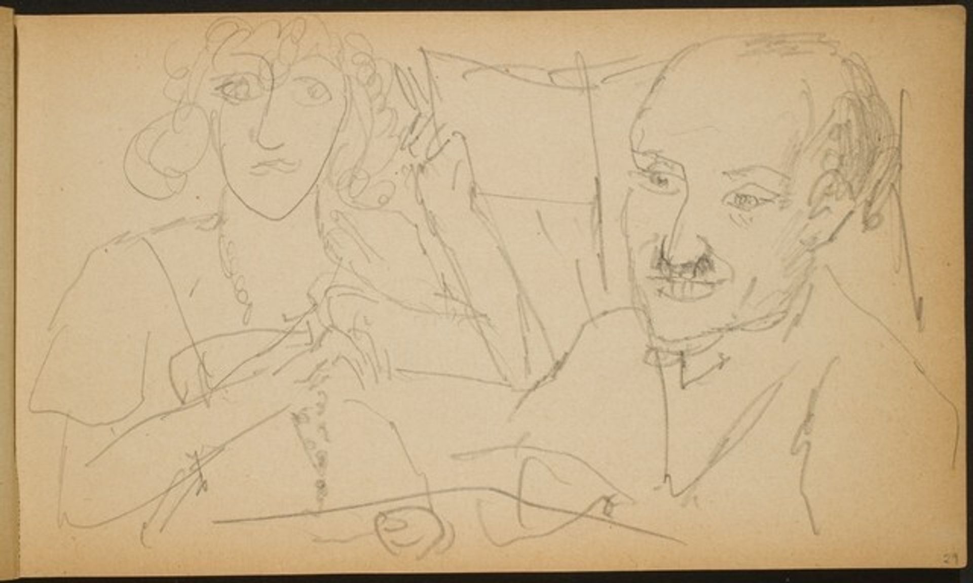 Paar an der Bar (Couple at a Bar) [p. 29] by Max Beckmann