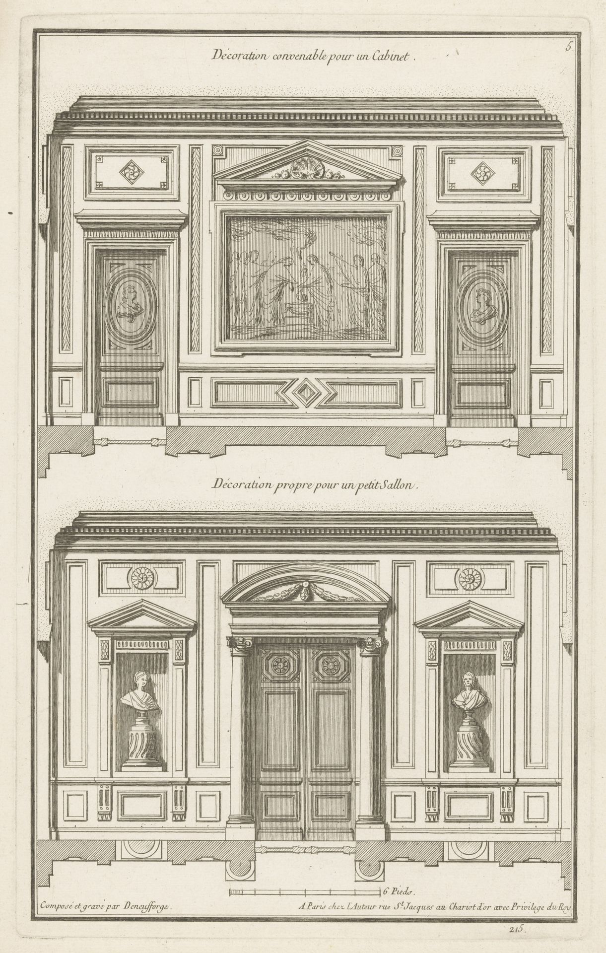 Kabinet en salon by Jean François de Neufforge