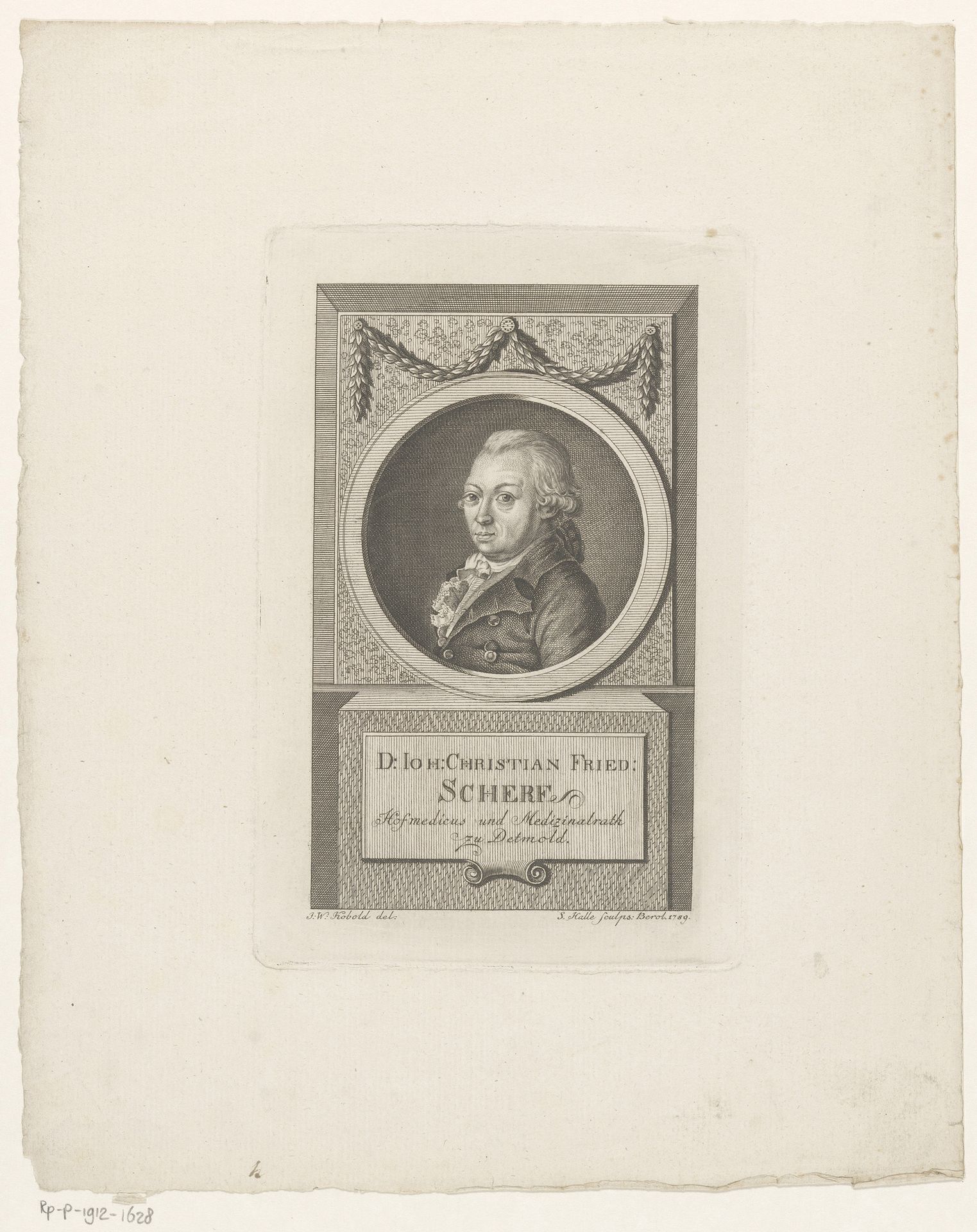 Portret van Johann Christian Friedrich Scherf by J.S.L. Halle