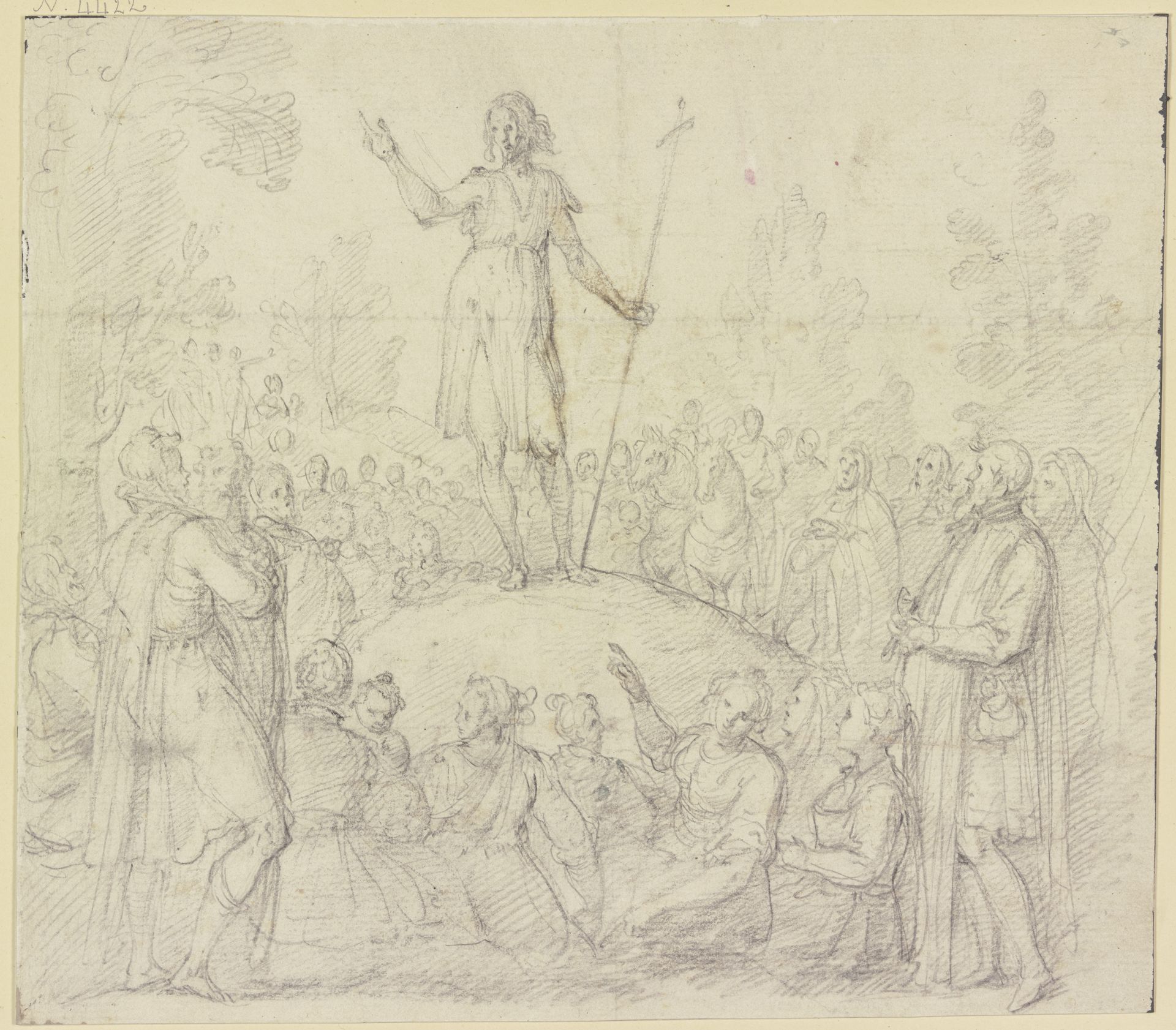 Johannes der Täufer predigt in der Wüste by Santi di Tito