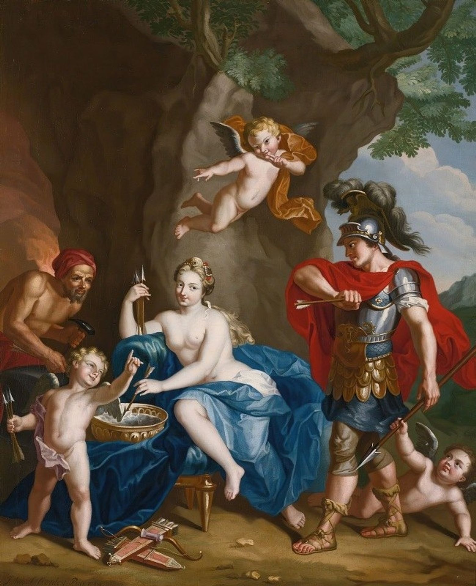 Mars, Venus And Vulcan;  The Forge Of Vulcan by John Singleton Copley