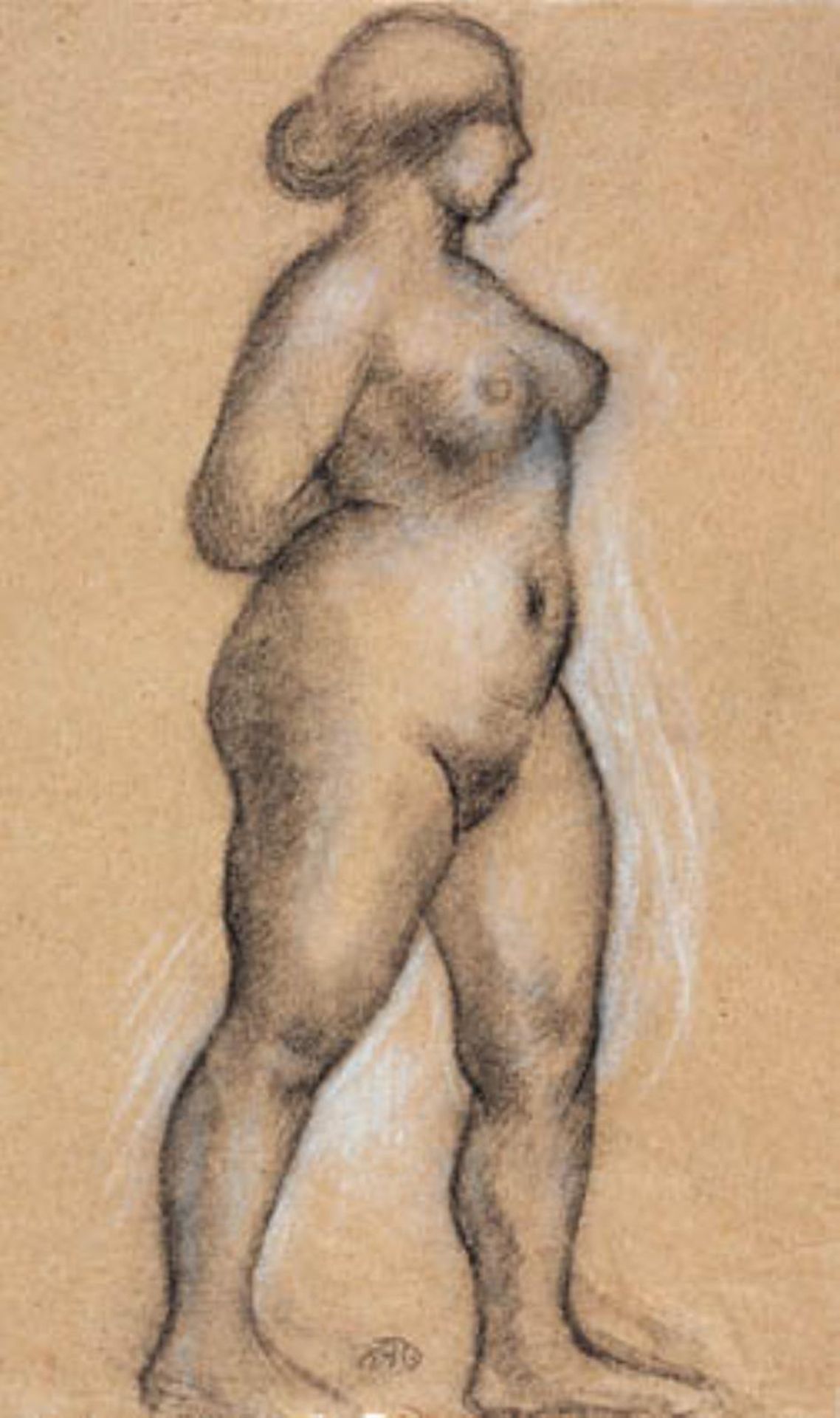 Kvindelig model set fra siden, gående mod højre by Aristide Maillol