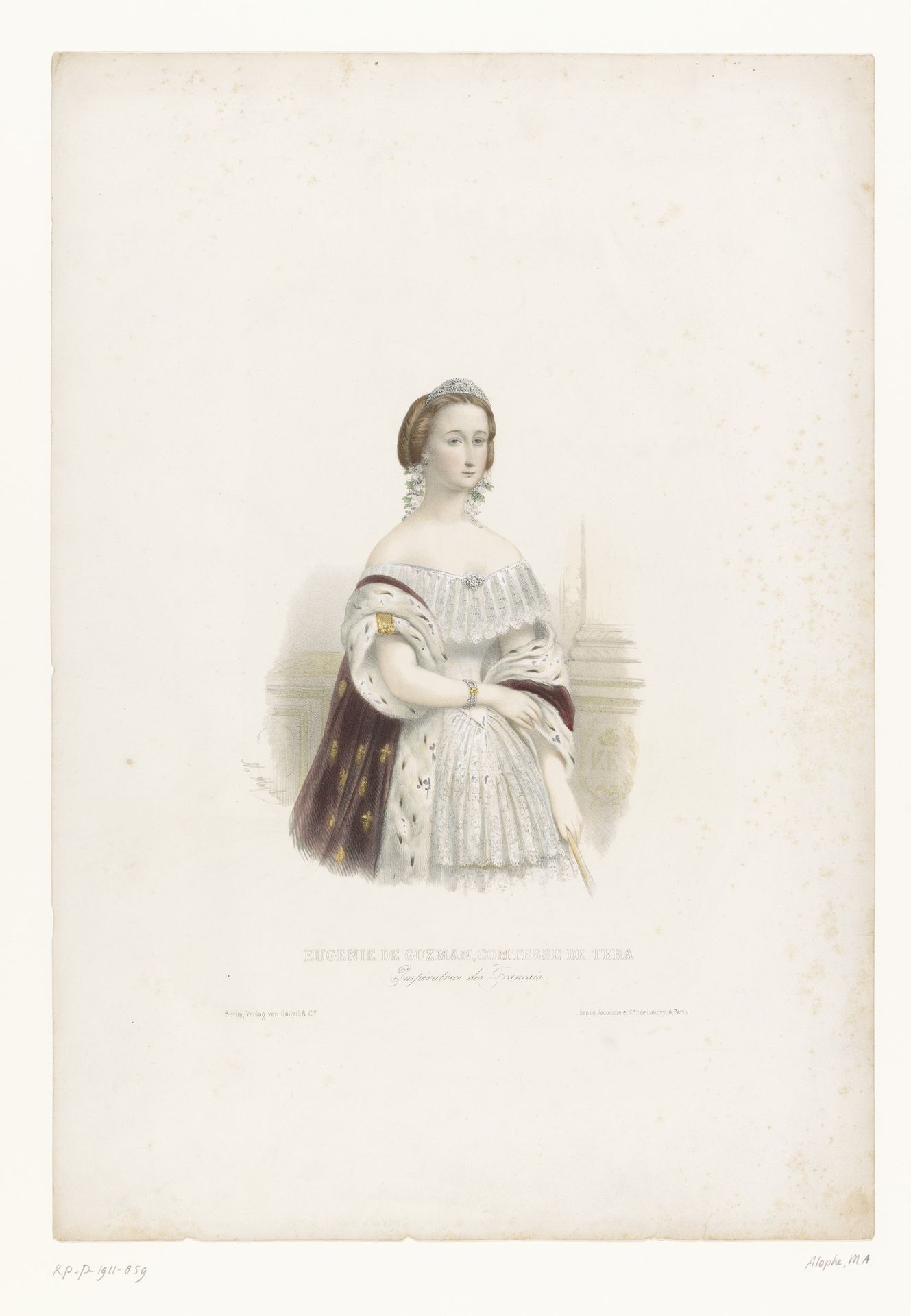 Portret van Eugénie de Montijo by Marie-Alexandre Alophe