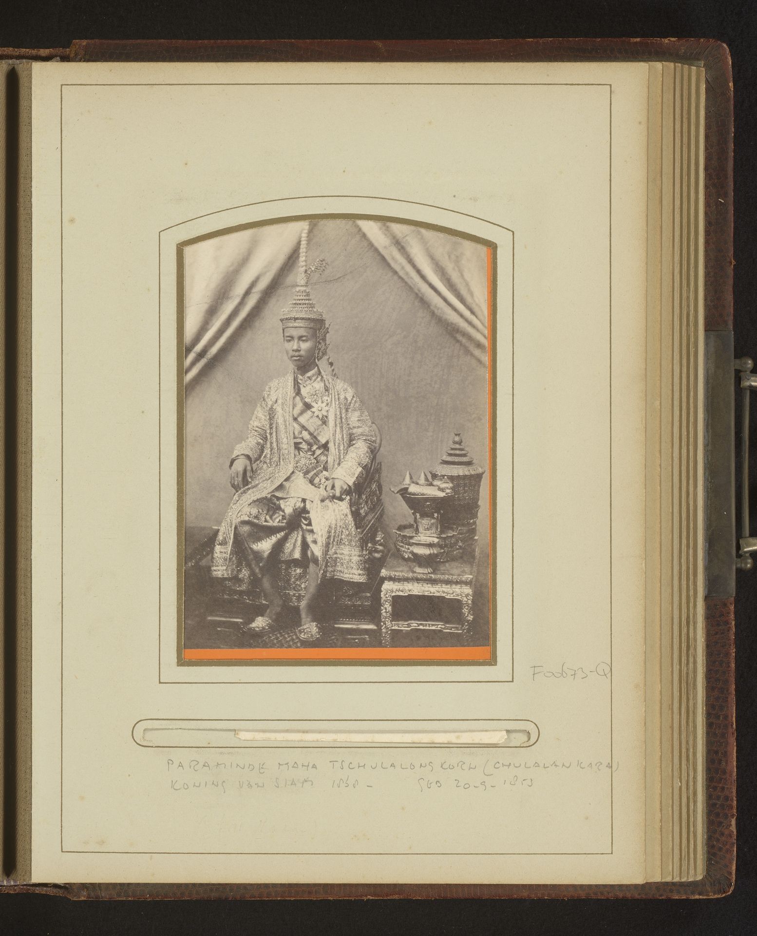 Portret van Rama V van Thailand by Wilhelm Burger