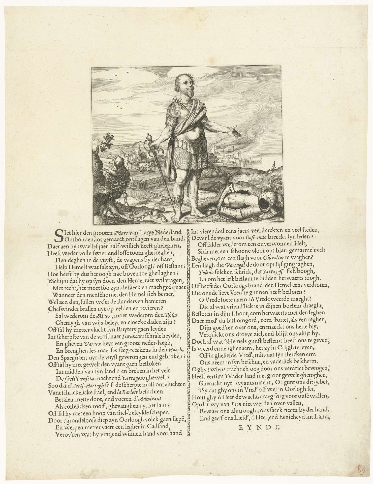 Allegorie op Maurits en het einde van het Bestand, 1621 by François Schillemans
