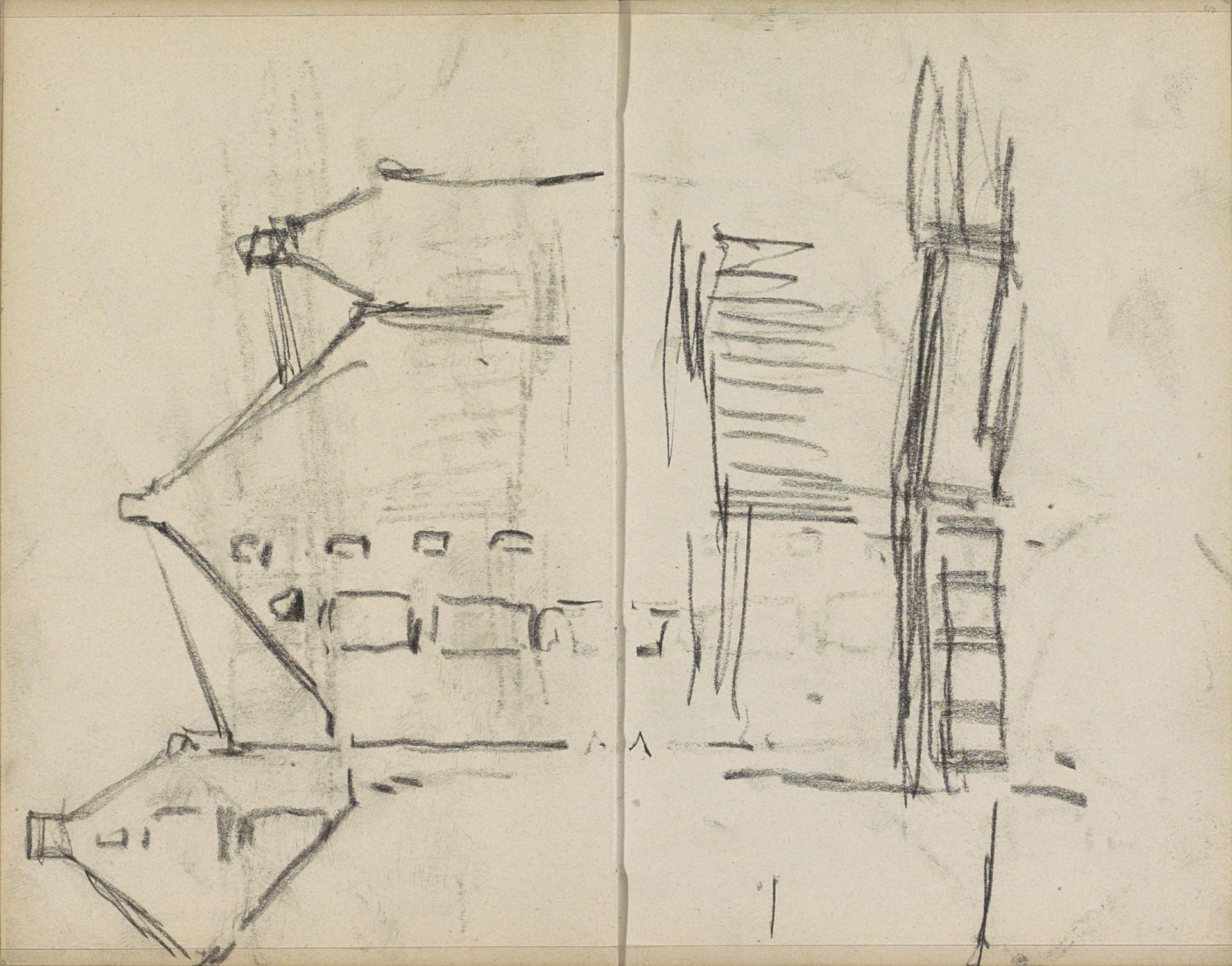 Gezicht in Amsterdam, mogelijk Prinseneiland by George Hendrik Breitner