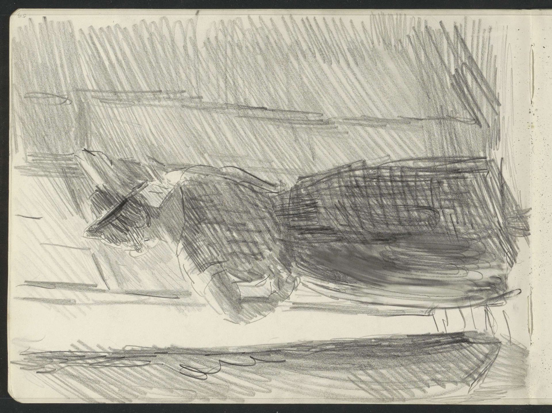 Staande vrouw met hoed, op de rug gezien by Isaac Israels