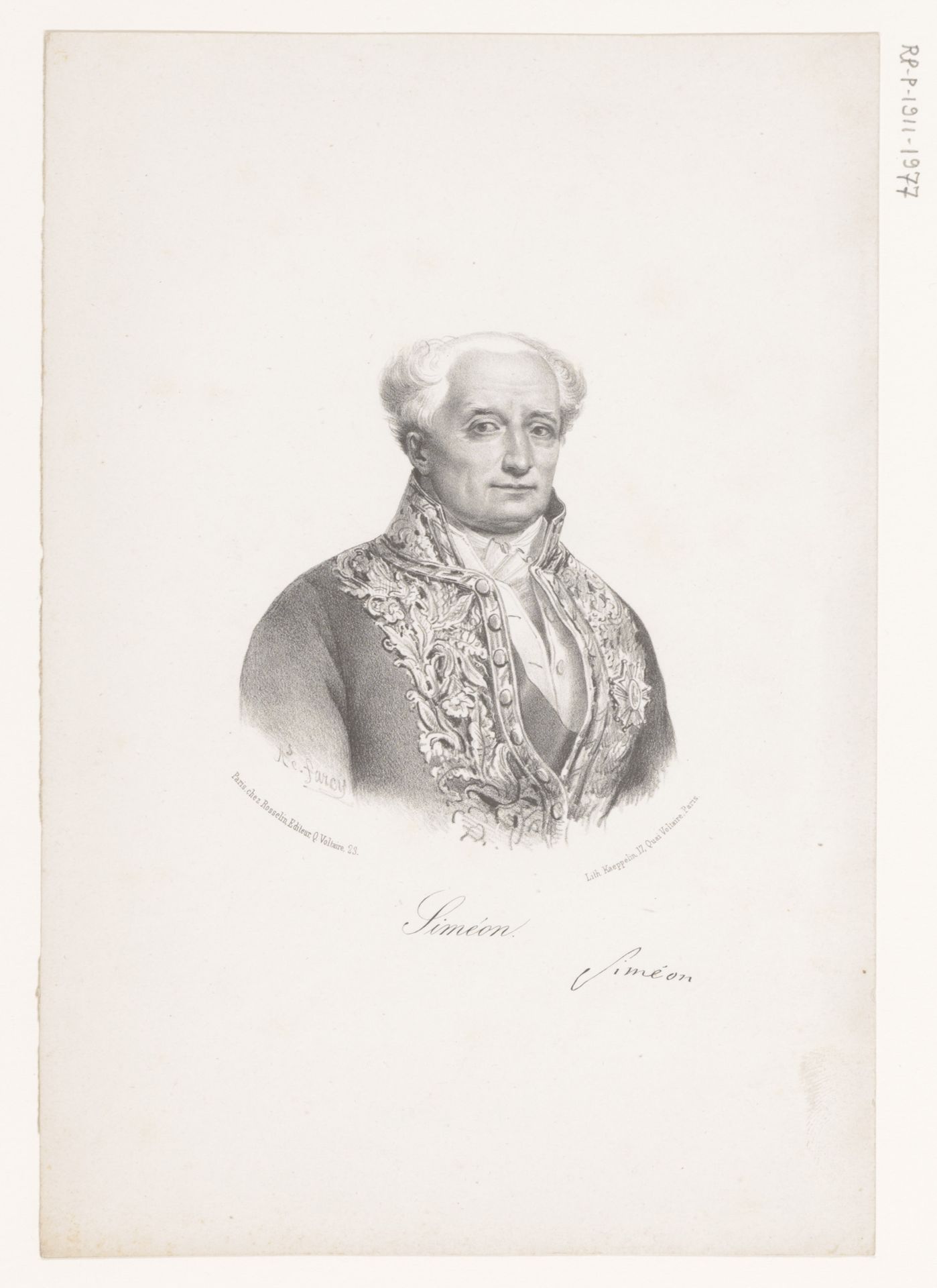 Portret van Joseph Jérôme Siméon by Alphonse Farcy