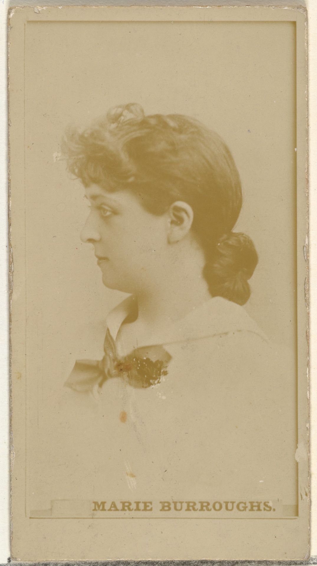Marie Burroughs, from the Actors and Actresses series (N145-8) issued by Duke Sons & Co. to promote Duke Cigarettes by W. Duke, Sons & Co.