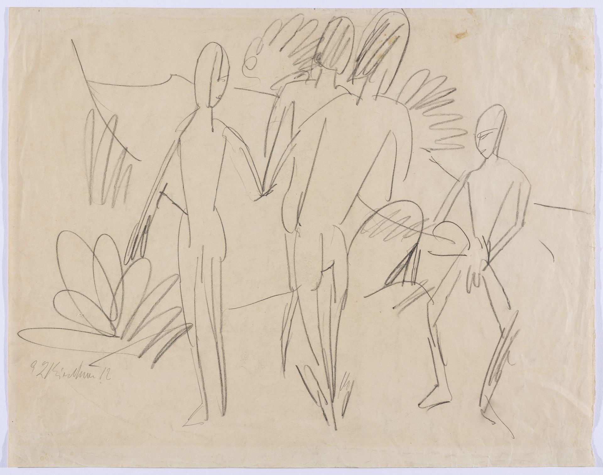 Four Figures on the Fehmarn Beach by Ernst Ludwig Kirchner