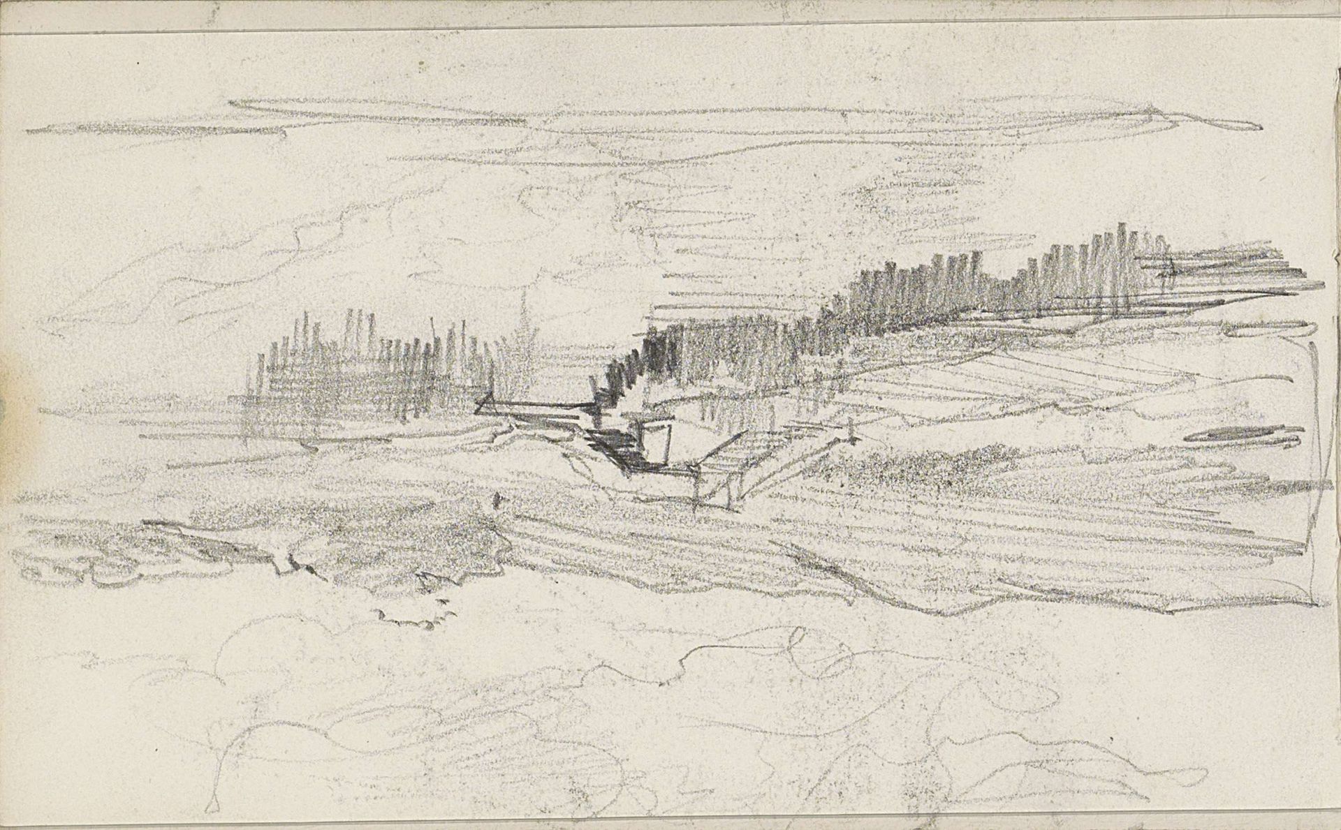 Huis in een landschap by Anton Mauve