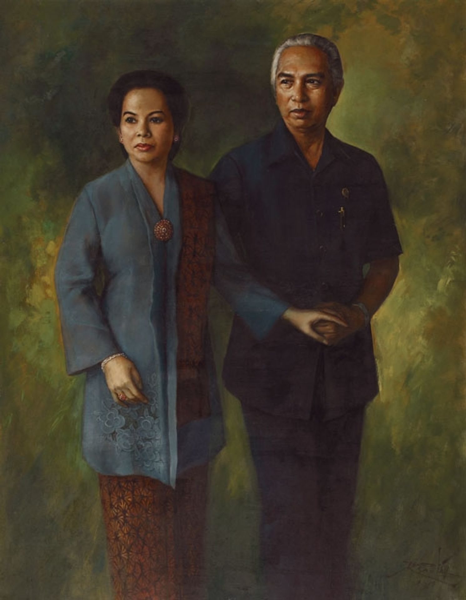 Mr. Adam Malik and Wife by Basuki Abdullah